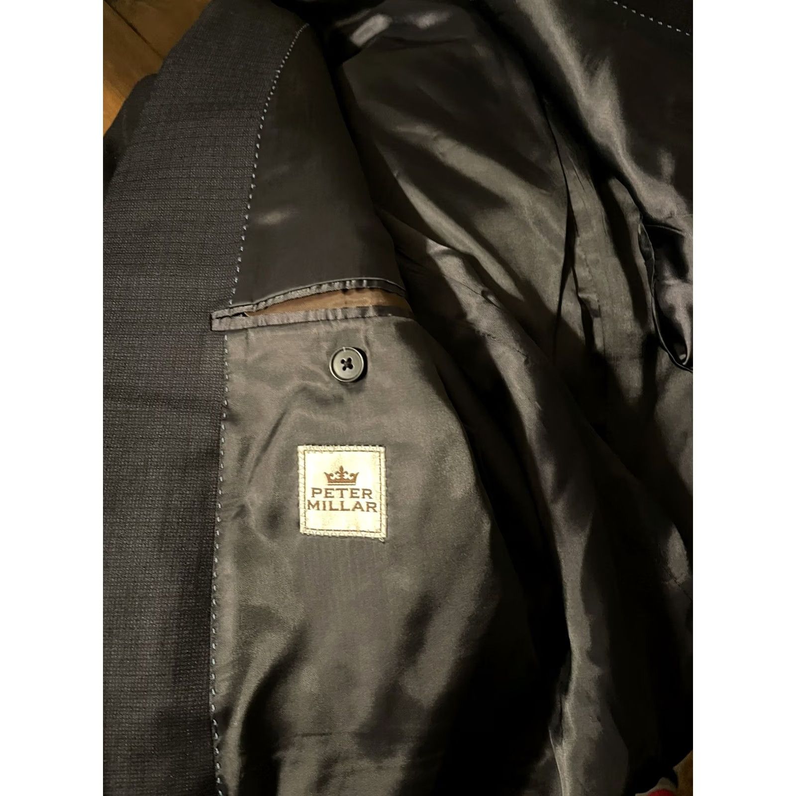 Peter Millar Peter Millar Navy Check Wool Suit Coat Jacket Blazer Men's 48R Made in Canada Size 48R - 5 Thumbnail