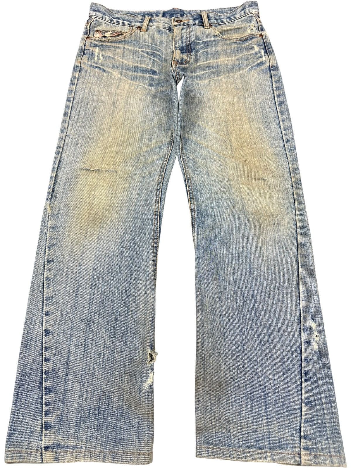 Vintage Japanese Brand Mud Wash Distressed Loose Jeans