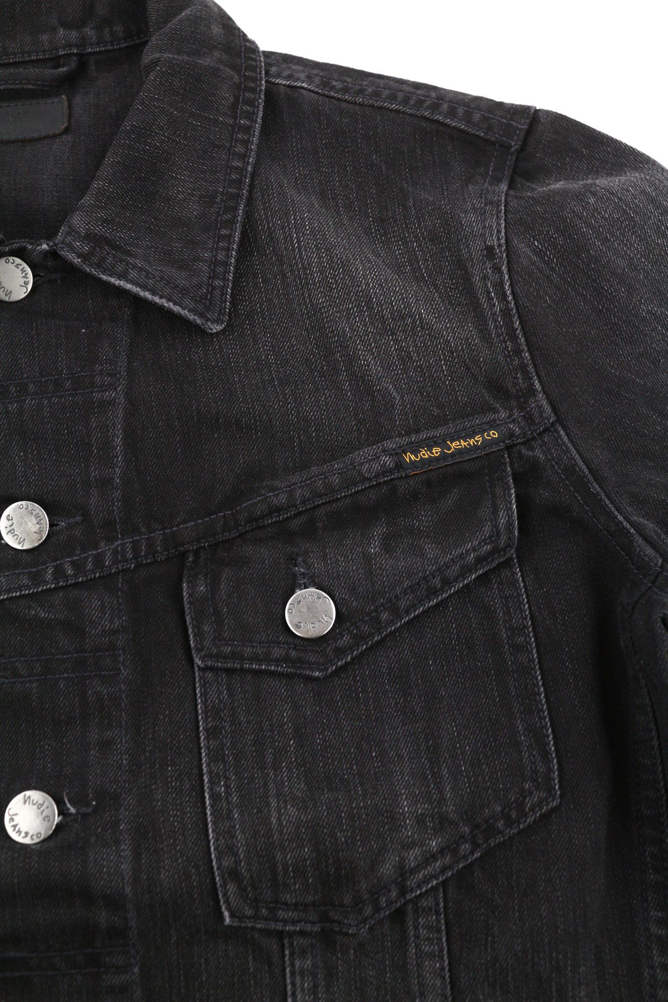 Nudie Jeans BILLY S Black Lotus Organic Polo Collar Denim Jacket 81963 Size US S / EU 44-46 / 1 - 6 Thumbnail