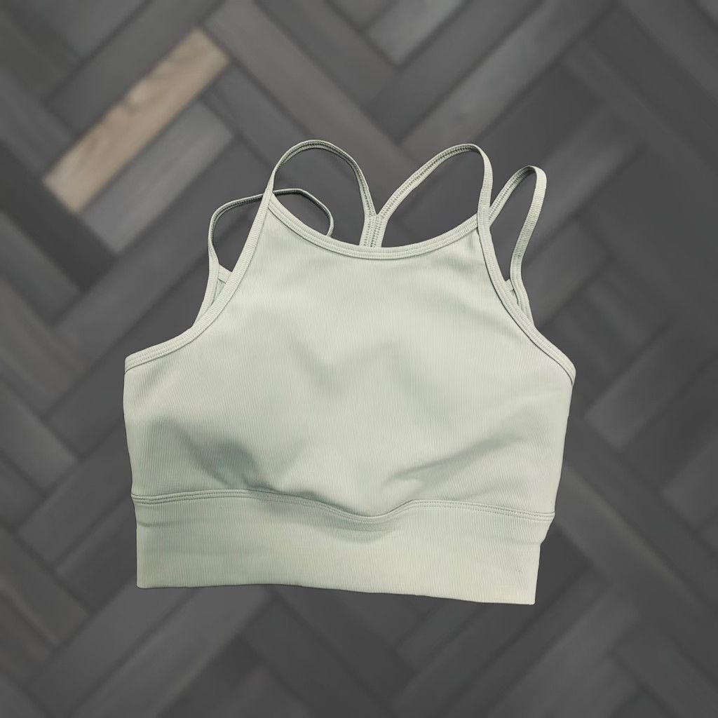 Vintage Calia by Carrie Underwood Green Ribbed Sports Bra Women’s Size Small Padded Size ONE SIZE - 1 Thumbnail