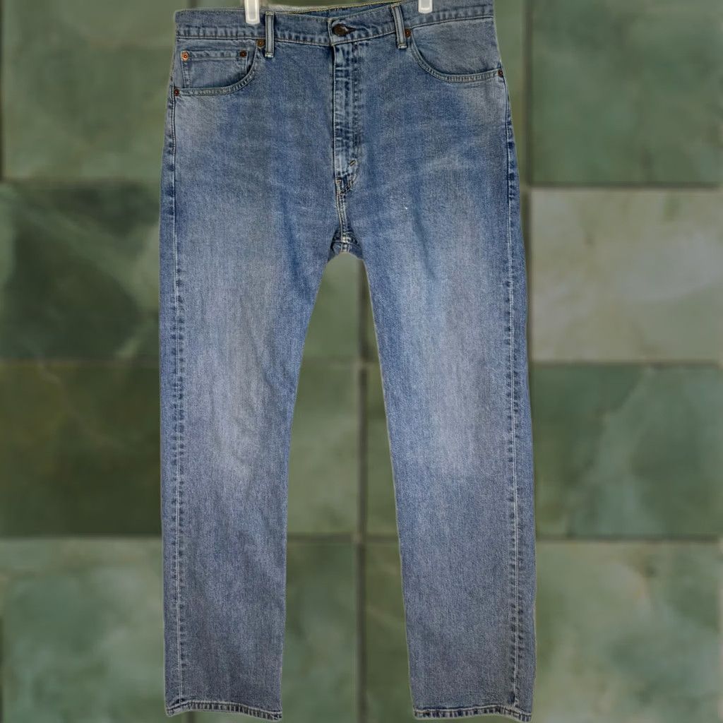 Levi's Levi’s 505 Jeans Mens Regular Straight Mid-Rise 38x34 Blue Denim Stretch Size US 38 / EU 54 - 1 Thumbnail