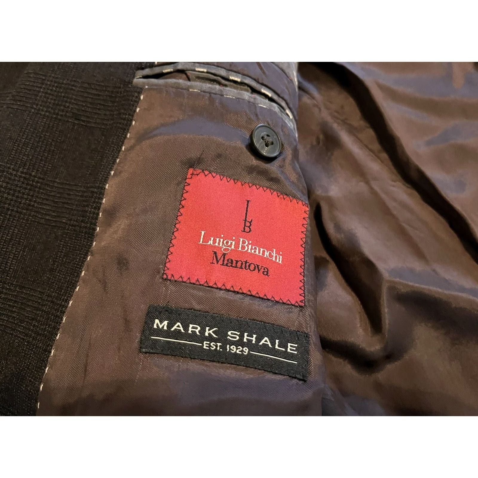 Luigi Bianchi Luigi Bianchi Mantova Mark Shale Brown Wool Jacket Blazer Sport Coat Mens 44L Size 44R - 3 Thumbnail