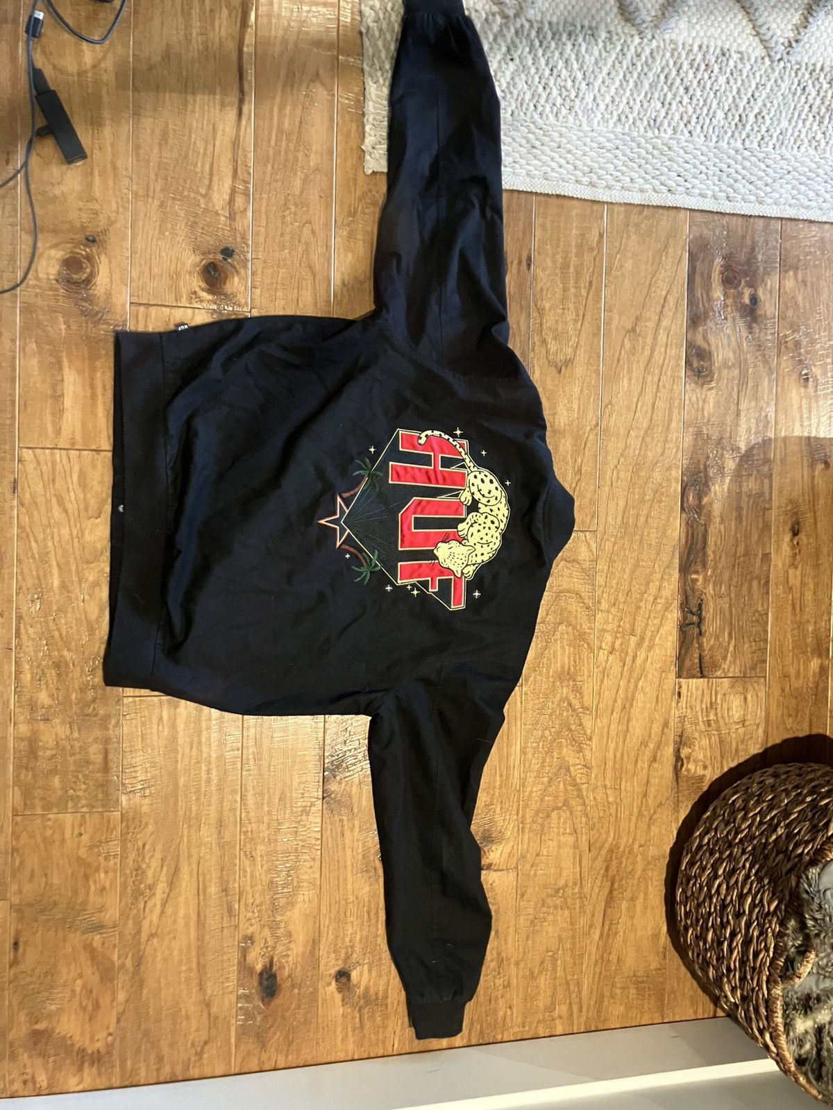 Huf Huf Kingston black bomber jacket embroidered cheetah Size US XL / EU 56 / 4 - 1 Thumbnail