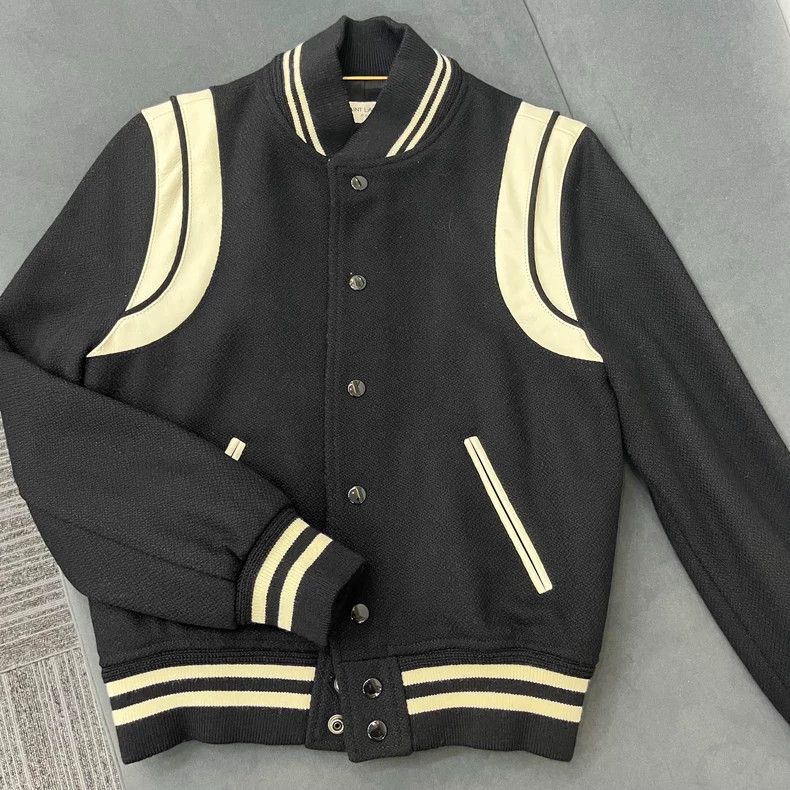 Yves Saint Laurent Saint Laurent Black and white stitching Teddy jacket 2502- Size XS / US 0-2 / IT 36-38 - 1 Thumbnail