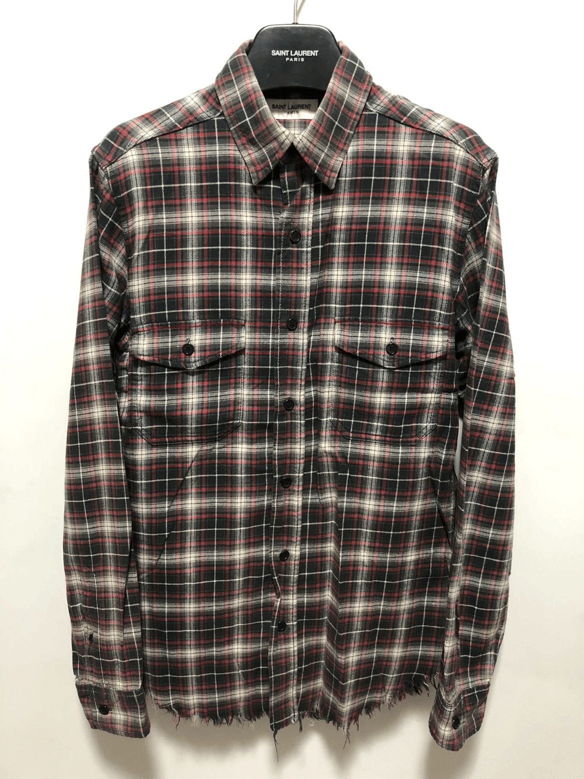 Saint Laurent Paris by Hedi 16SS Distressed Plaid Shirt-250