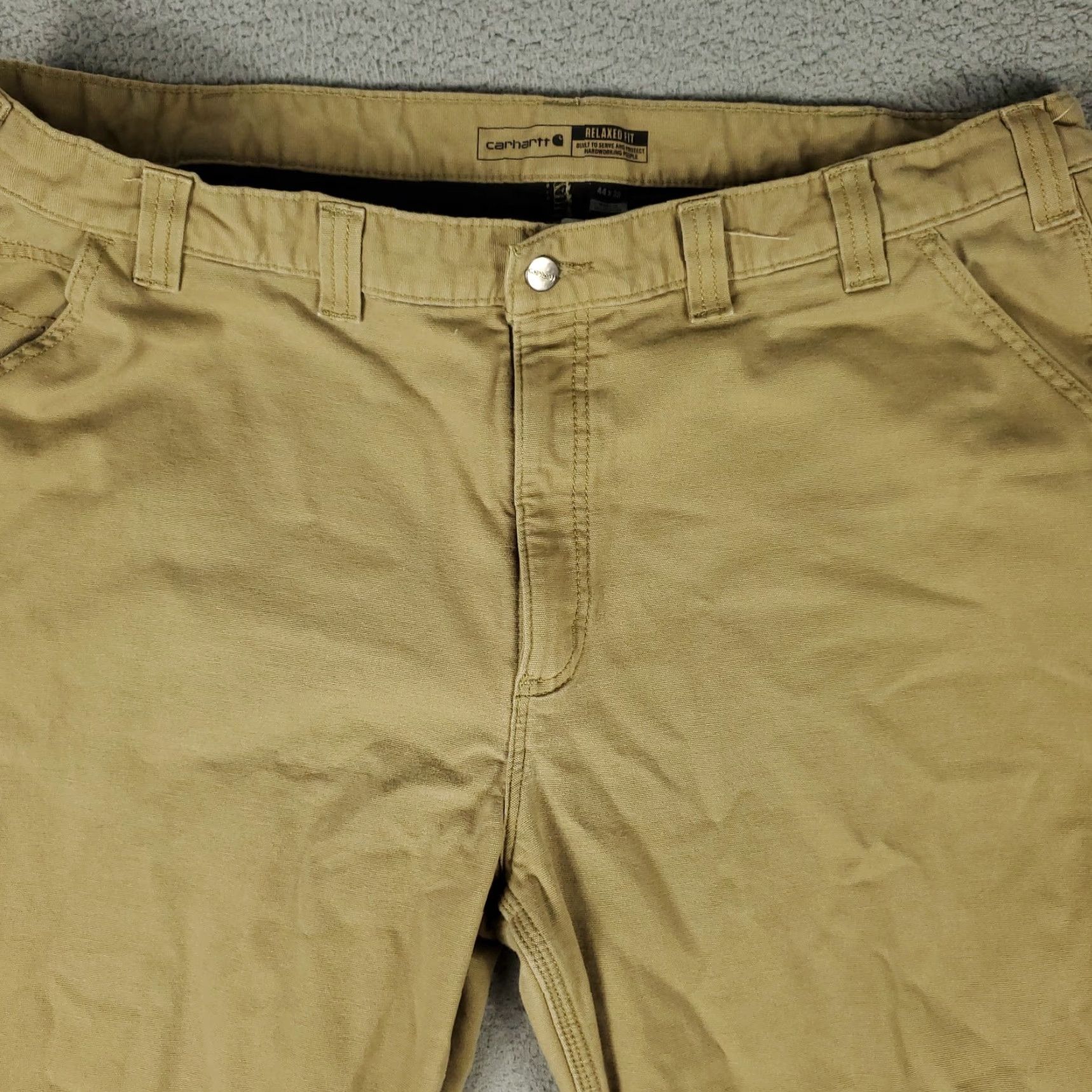 Carhartt Carhartt Pants Men 44x30 Beige Relaxed Fit Work Trousers Carpenter Straight Pockets 30 In Inseam Denim/Canvas Cotton Regular Mens Size US 44 / EU 60 - 2 Thumbnail