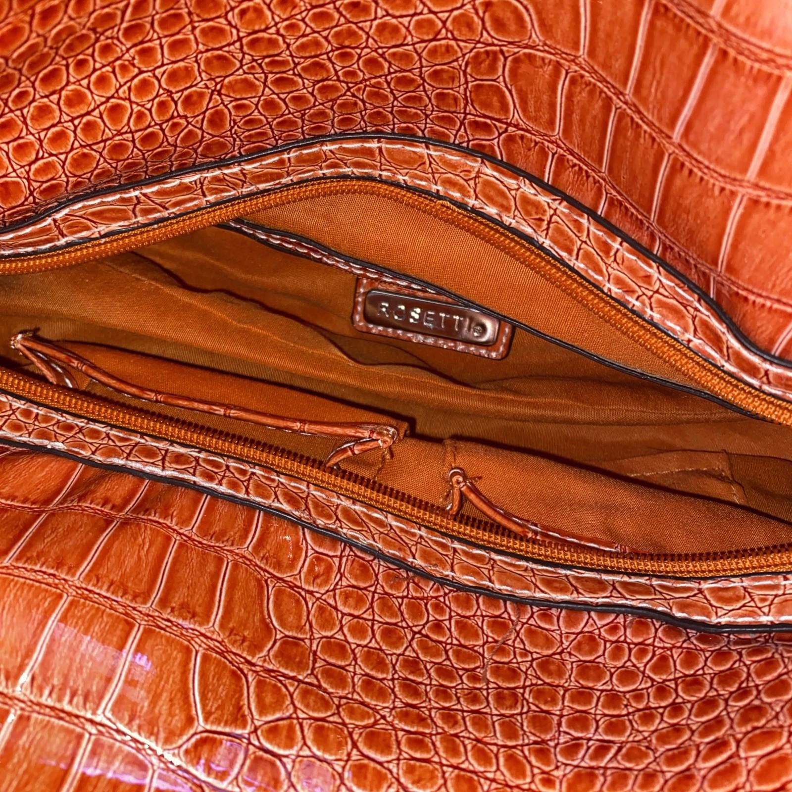 Fratelli Rossetti Rossetti Orange Faux Croc Skin Shoulder Bag Size ONE SIZE - 5 Thumbnail