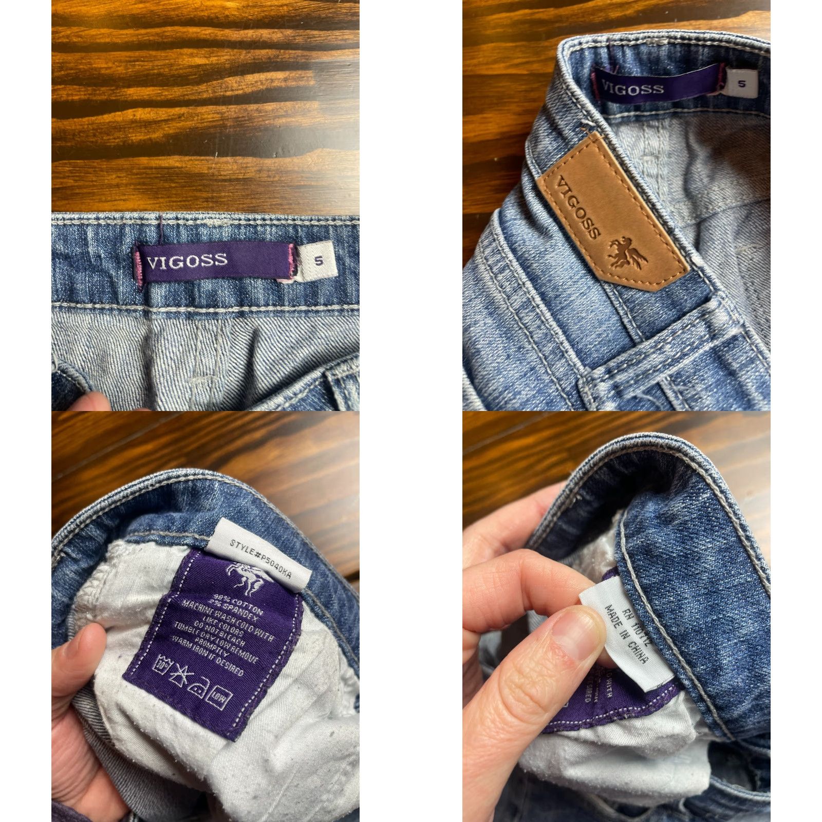 Vintage VIGOSS Jeans Women's Size 5 Blue Denim Straight Leg Pockets Size 27" / US 4 / IT 40 - 8 Thumbnail