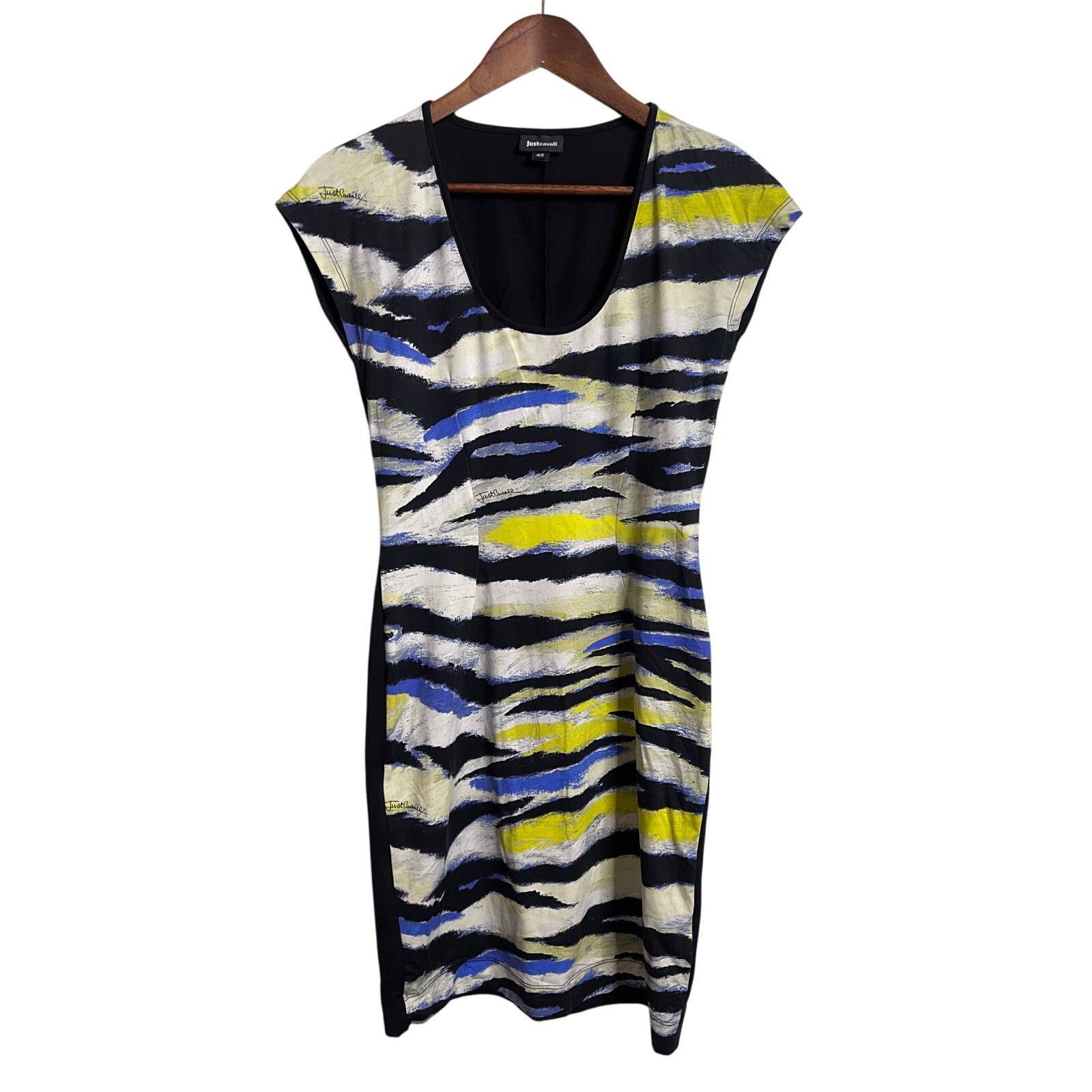 Just Cavalli Just Cavalli Abstract Print Bodycon Mini Dress Multi Color Size M / US 6-8 / IT 42-44 - 1 Thumbnail