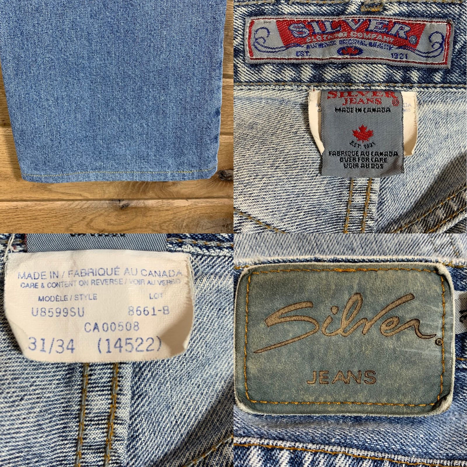 Silver Jeans Co. VINTAGE Silver Jeans Jeans 31x32 31x34 Blue Denim Distressed MODIFIED Mens Regular Straight Jeans Men Size US 31 - 8 Thumbnail