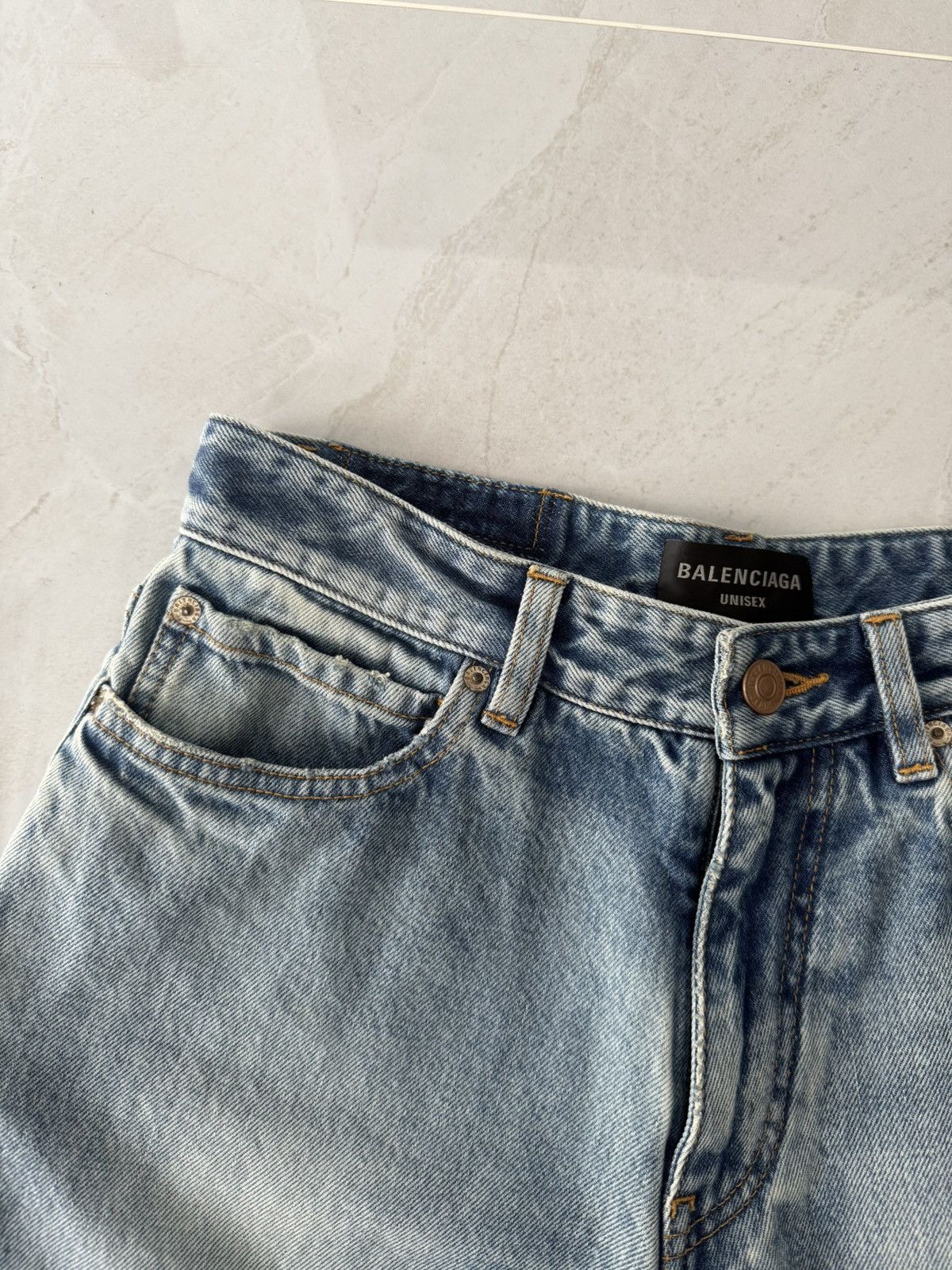 Balenciaga *1660MSRP* Balenciaga Denim Shorts JORTS Sz. S Size US 32 / EU 48 - 3 Thumbnail