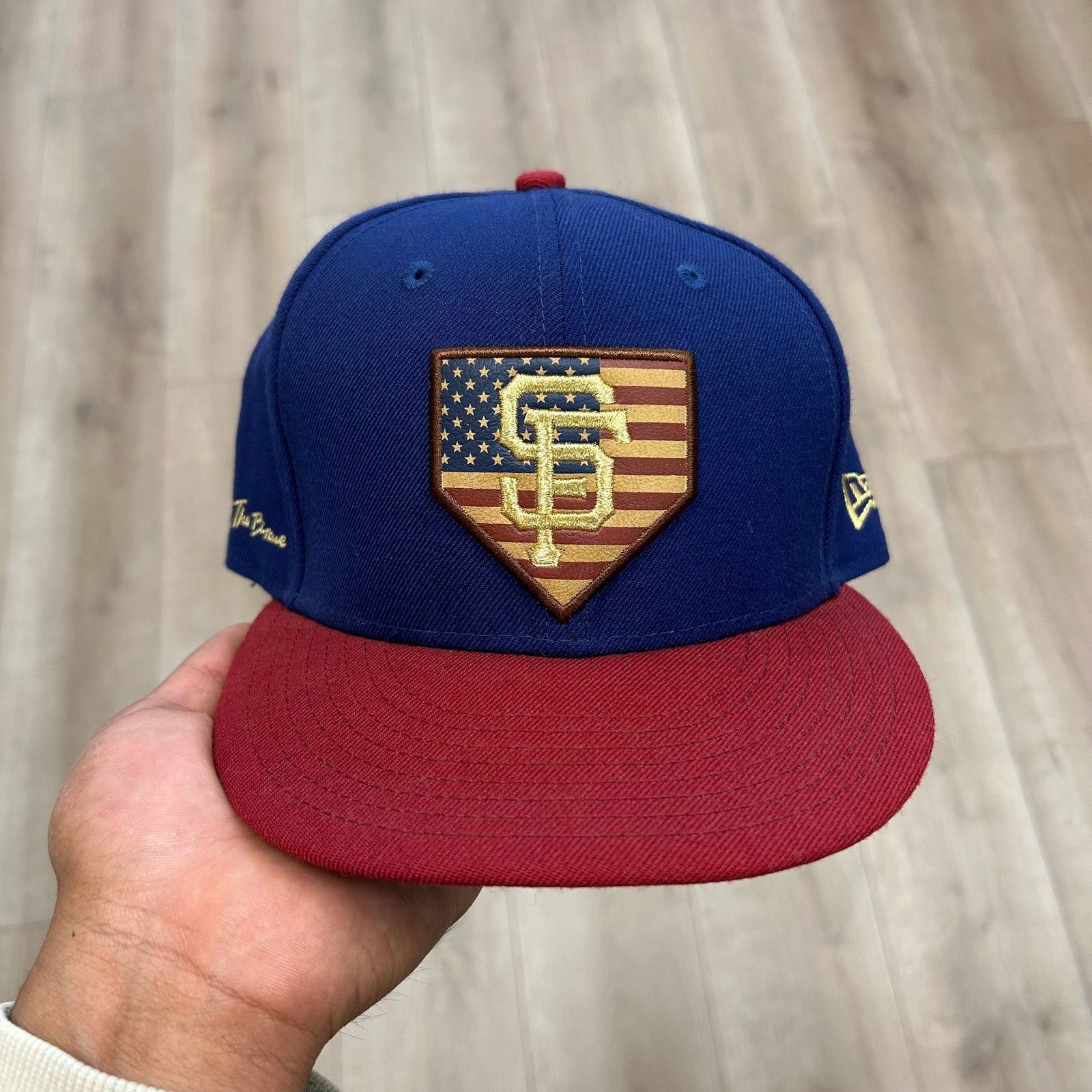 New Era SF Giants Home Of The Brave Flag Fitted Hat Cap Size 7 1/2 Size ONE SIZE - 2 Thumbnail