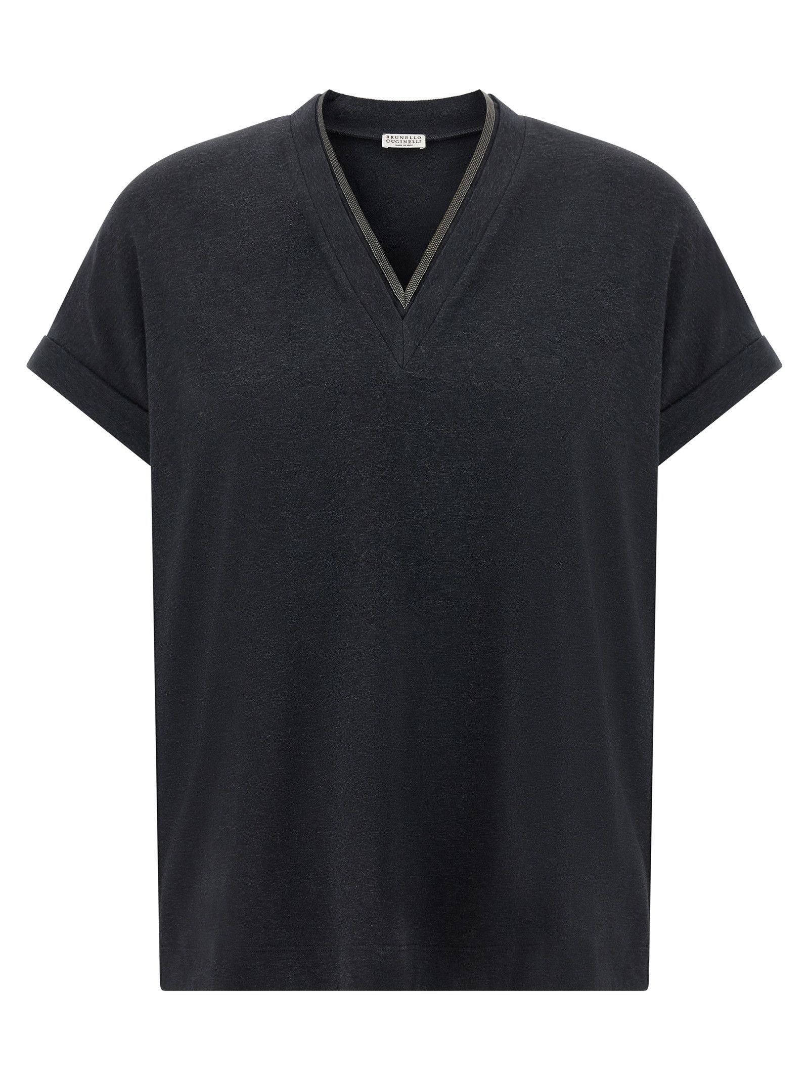 Brunello Cucinelli 'Shiny Trims' T-shirt Size L / US 10 / IT 46 - 1 Thumbnail