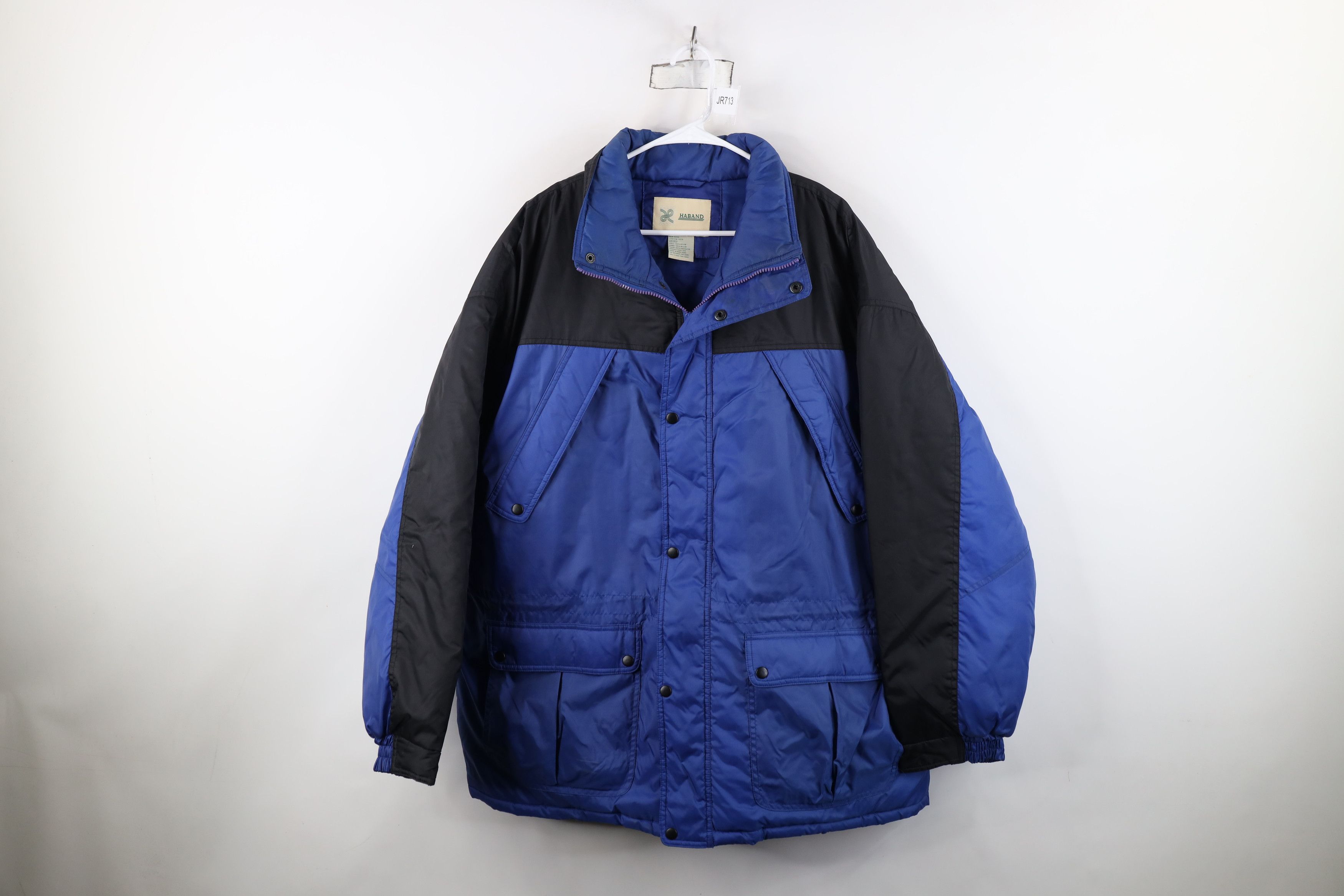 Vintage Vintage 90s Streetwear Block Full Zip Puffer Jacket Blue Size US XXL / EU 58 / 5 - 1 Thumbnail