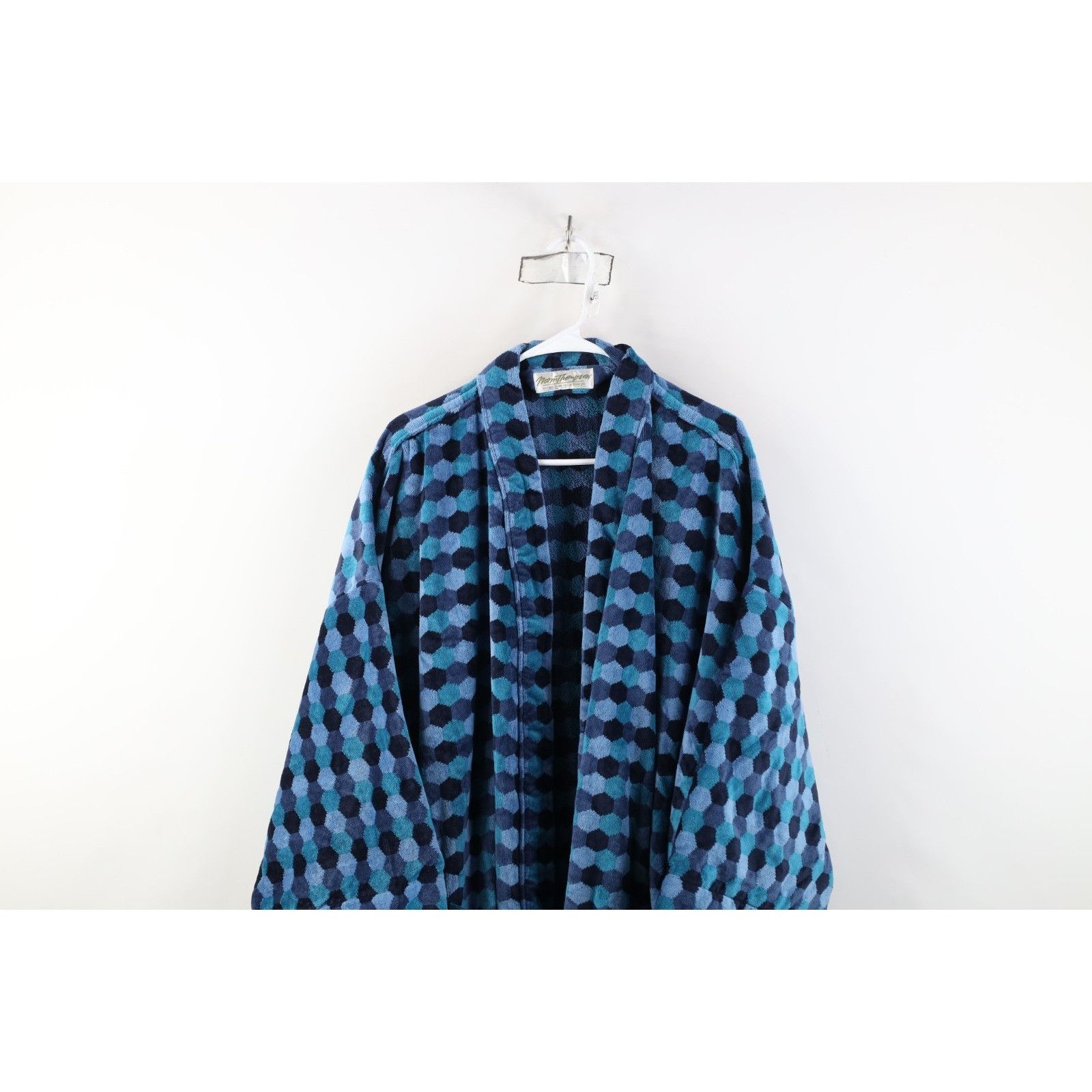 Deadstock Vintage 90s Streetwear Geometric Belted Bath Robe