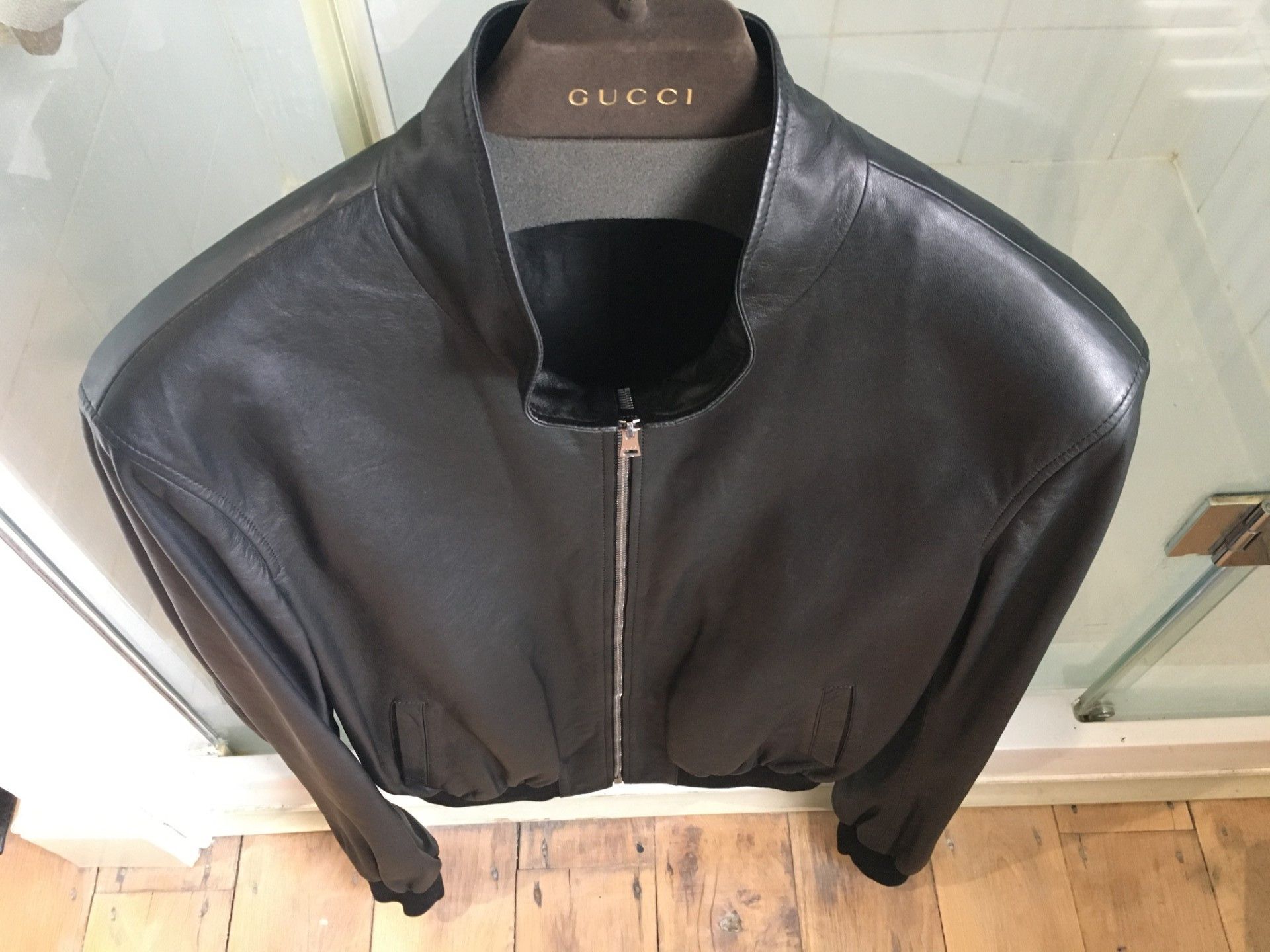 Gucci Gucci Leather Bomber Jacket Sz Large RRP $3,680 Tom Ford Era Size US L / EU 52-54 / 3 - 4 Thumbnail