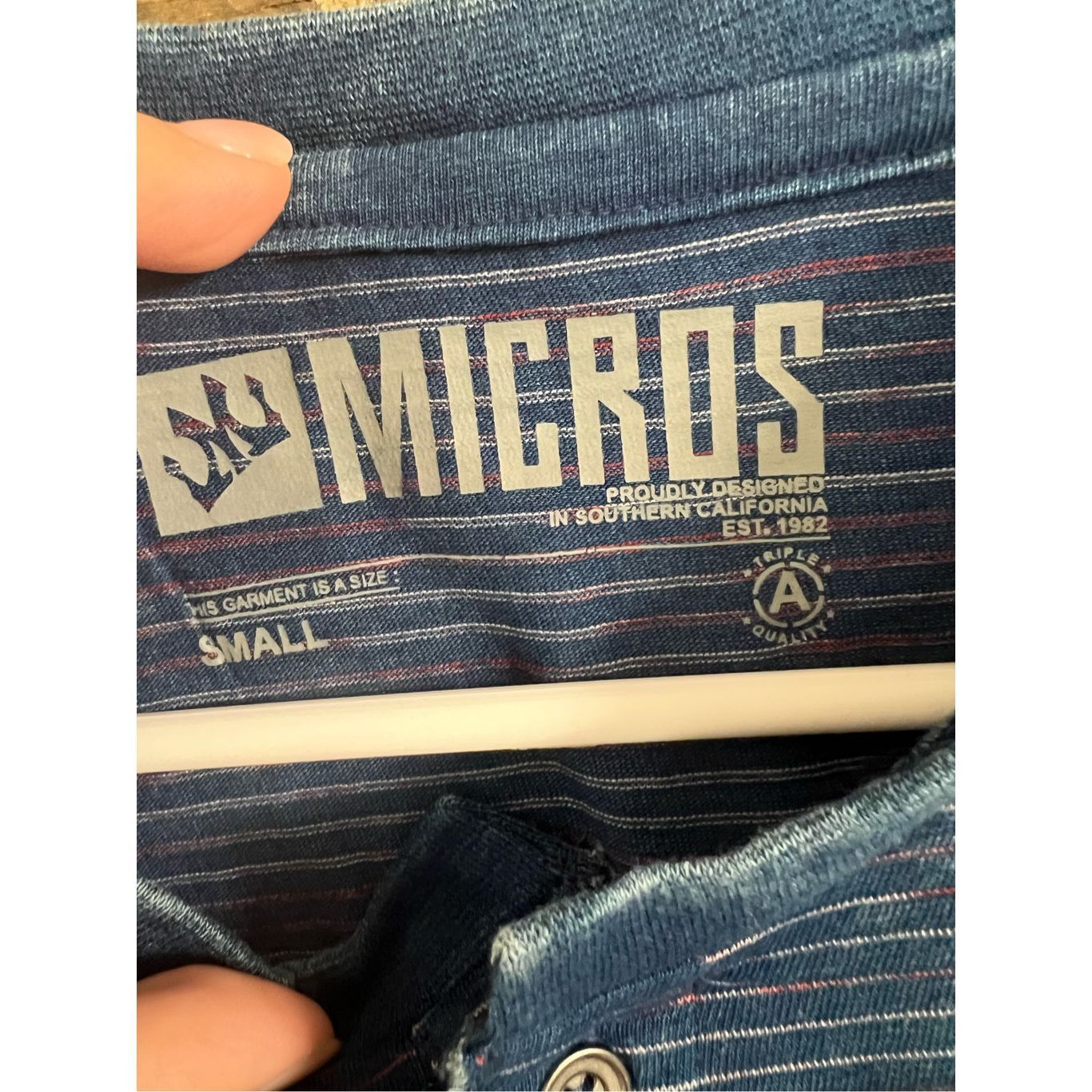 Other Micros NWT Henley T Shirt Men’s Indigo With Red And White St Size US S / EU 44-46 / 1 - 4 Thumbnail