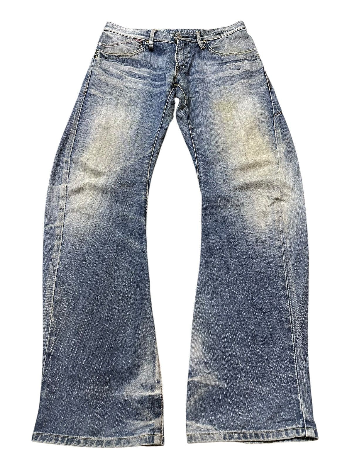 Edwin Vintage Edwin E-Function Mud Wash Faded Twisted Leg Jeans Size US 33 - 1 Thumbnail