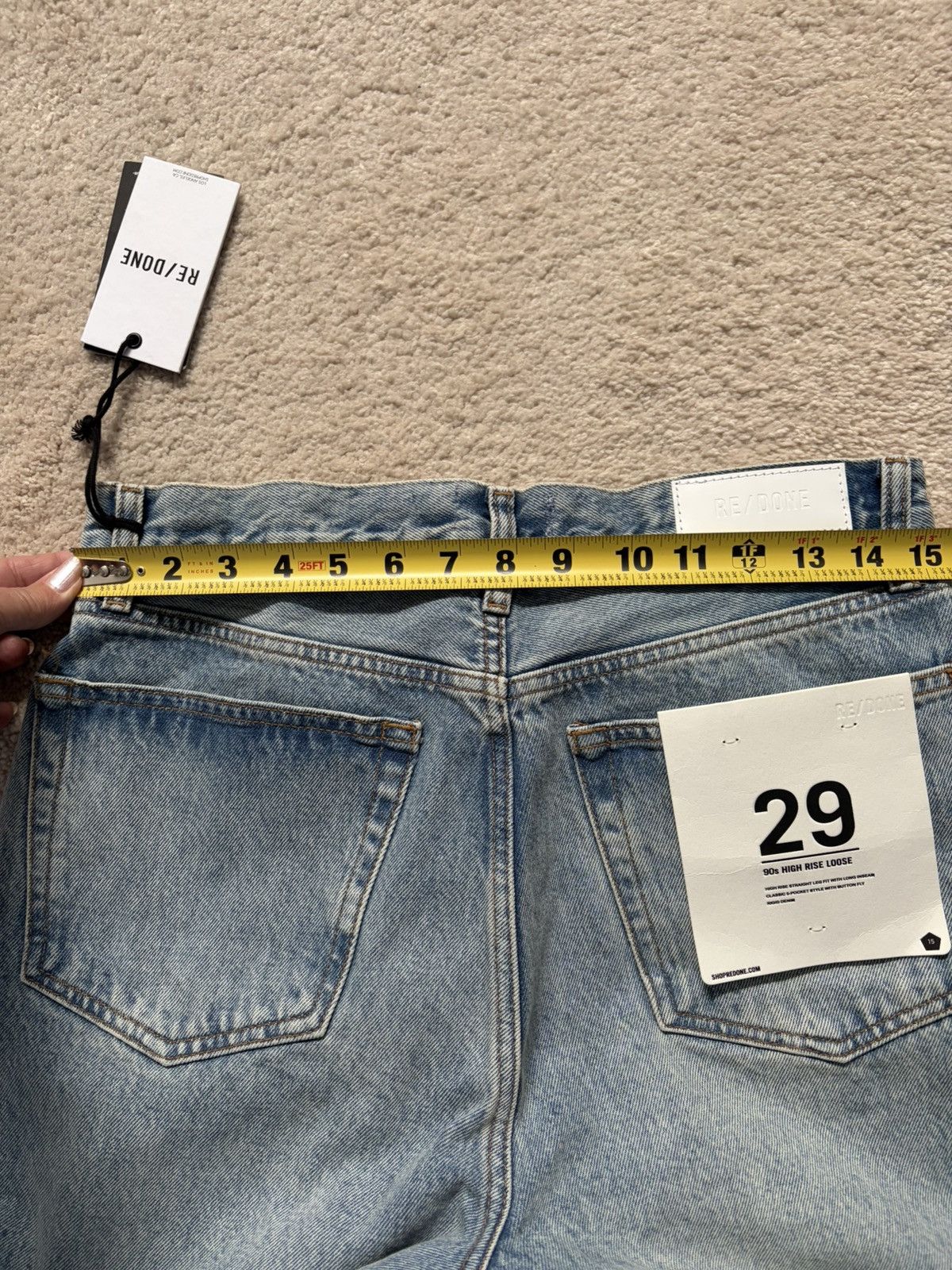 RE/DONE Re/Done 90s High Rise Loose Jeans in Ojai Indigo Rigid NWT Size 29" - 13 Thumbnail