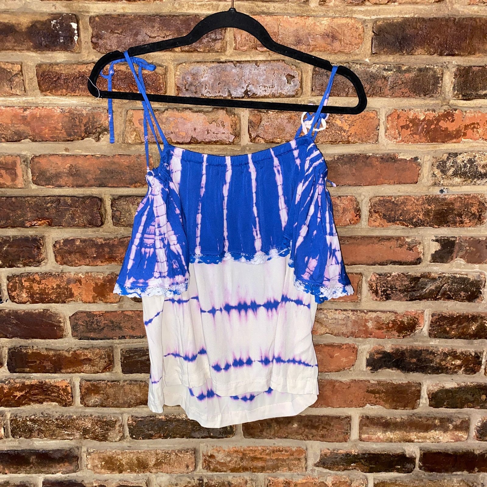 Michael Stars NWT Michael Stars Tie Dye Off Cold Tie Shoulder Top Small Size S / US 4 / IT 40 - 6 Thumbnail