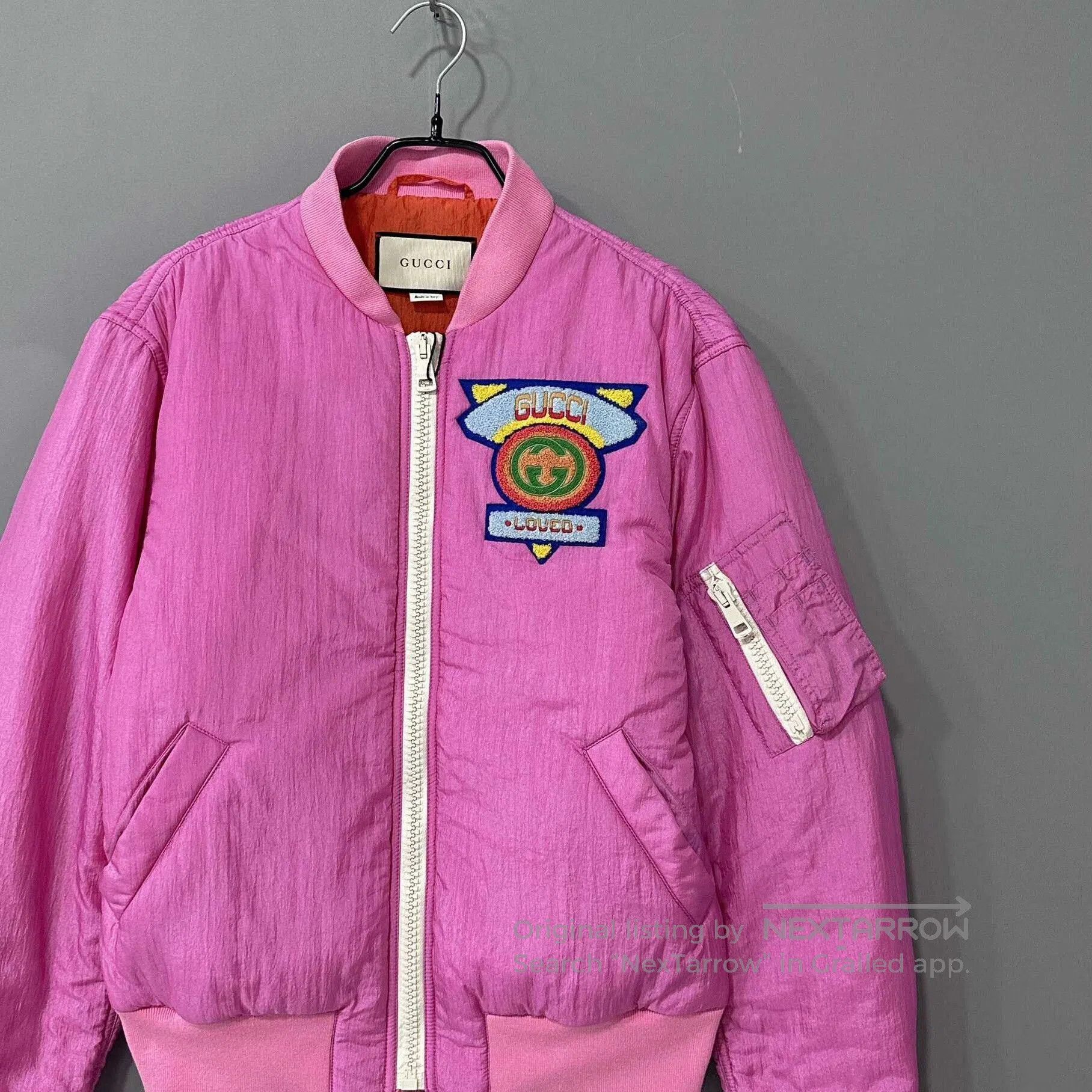 Gucci Pink Flocked Logo Cotton Coat Gucci. Size S / US 4 / IT 40 - 2 Thumbnail