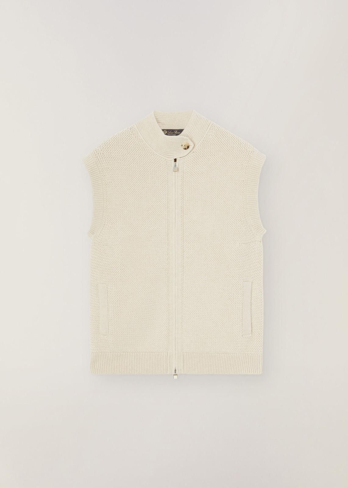 Loro Piana o1srvl11e1124 Sleeveless Bomber Jacket in Ivory Size S / US 4 / IT 40 - 1 Thumbnail