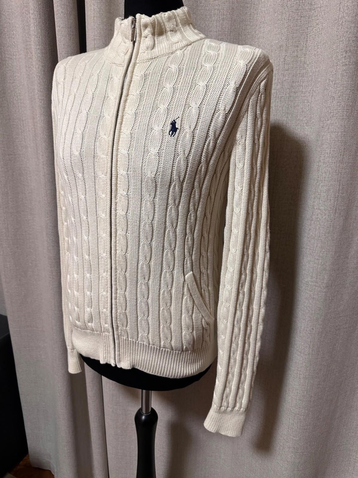 Polo Ralph Lauren Polo Ralph Lauren Cotton Cable Full Zip Andover Cream Sz XL Size US XL / EU 56 / 4 - 4 Thumbnail
