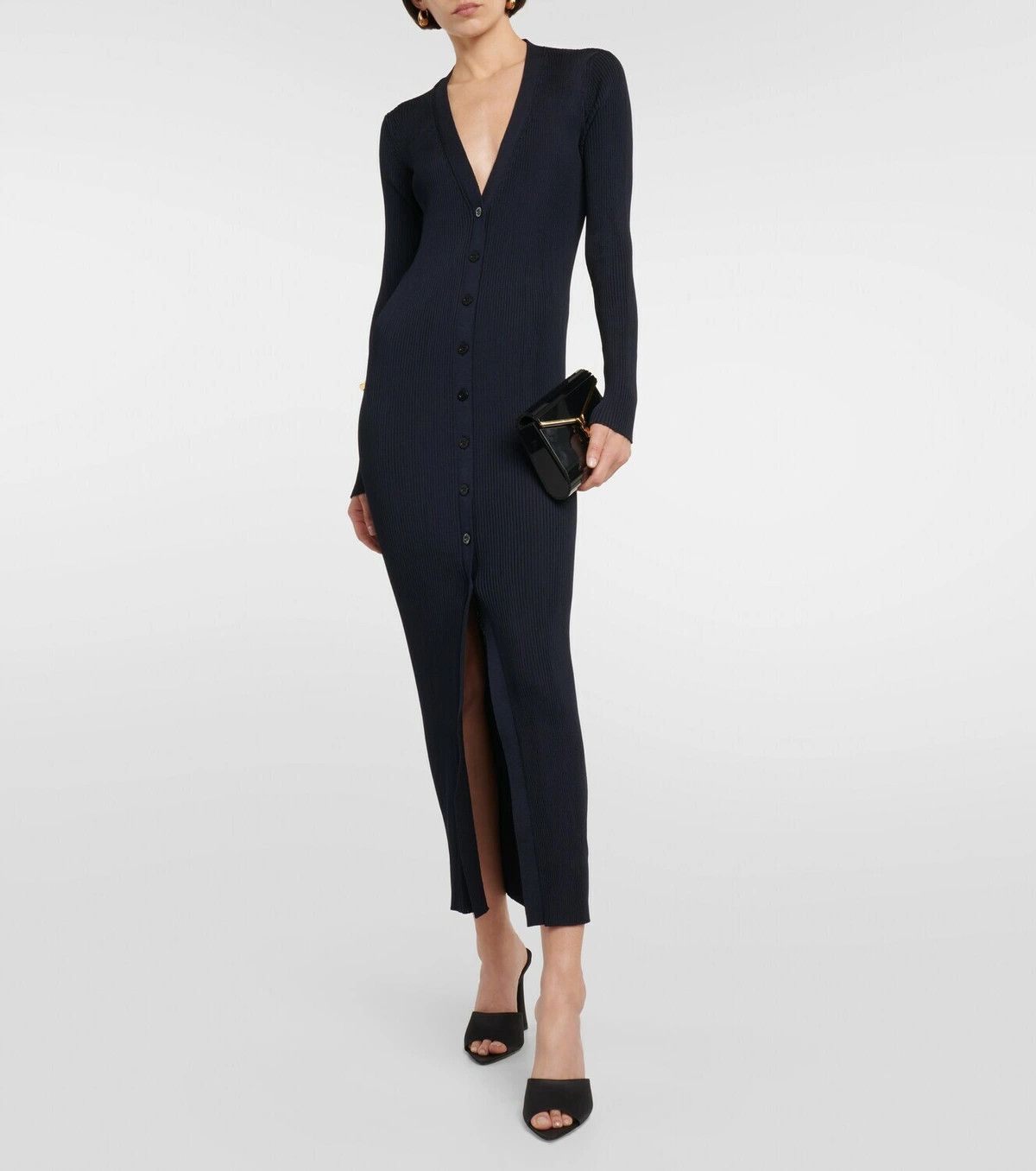 Saint Laurent Paris o1y0126 Maxi Dress in Midnight Blue Size S / US 4 / IT 40 - 5 Thumbnail