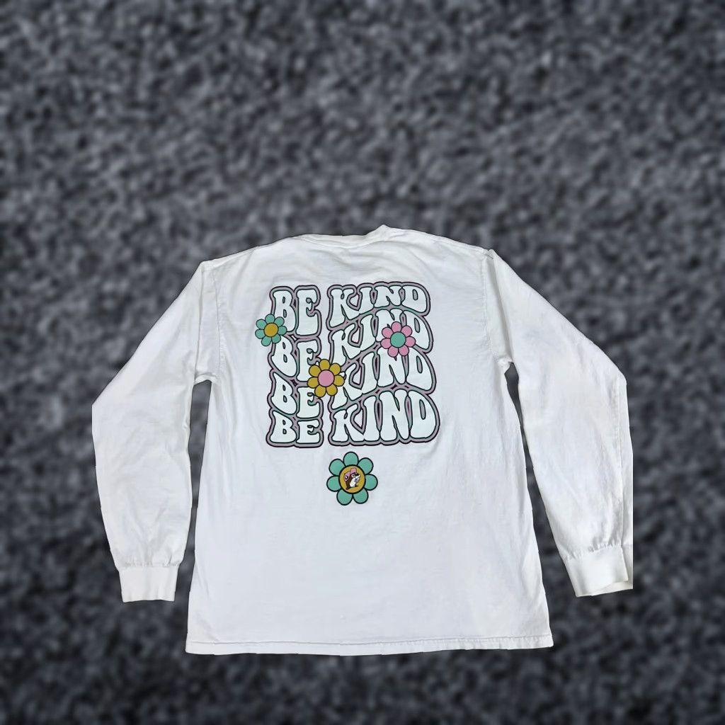 Logo 7 Buc-ee's Shirt Mens Large White Be Kind Long Sleeve Graphic Flower Logo Texas Size US L / EU 52-54 / 3 - 1 Thumbnail