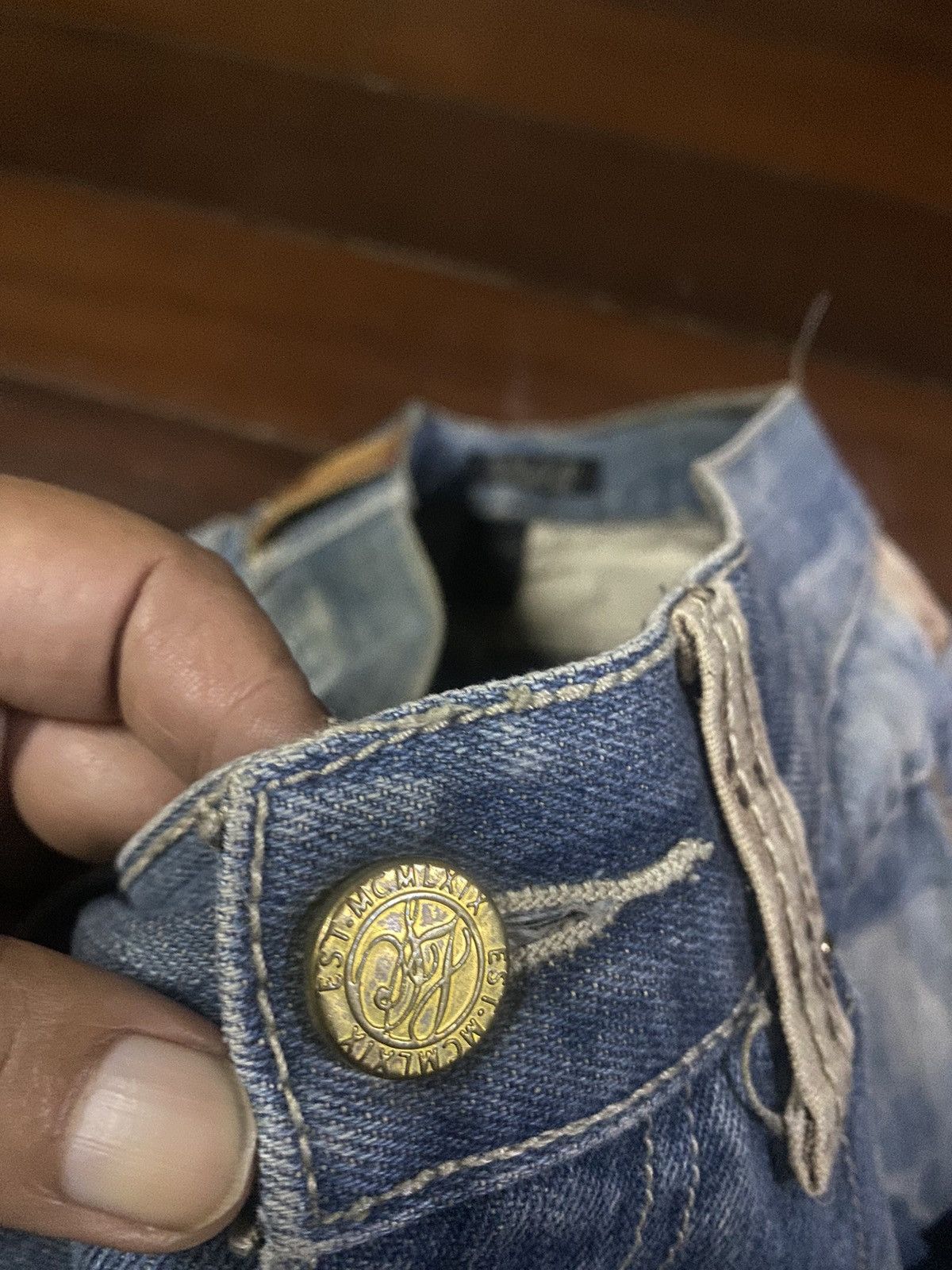 Anchor Blue × JNCO × Sean John Fire vintage SEAN JOHN WIDE LEG dirty mud wash Size US 34 / EU 50 - 20 Thumbnail