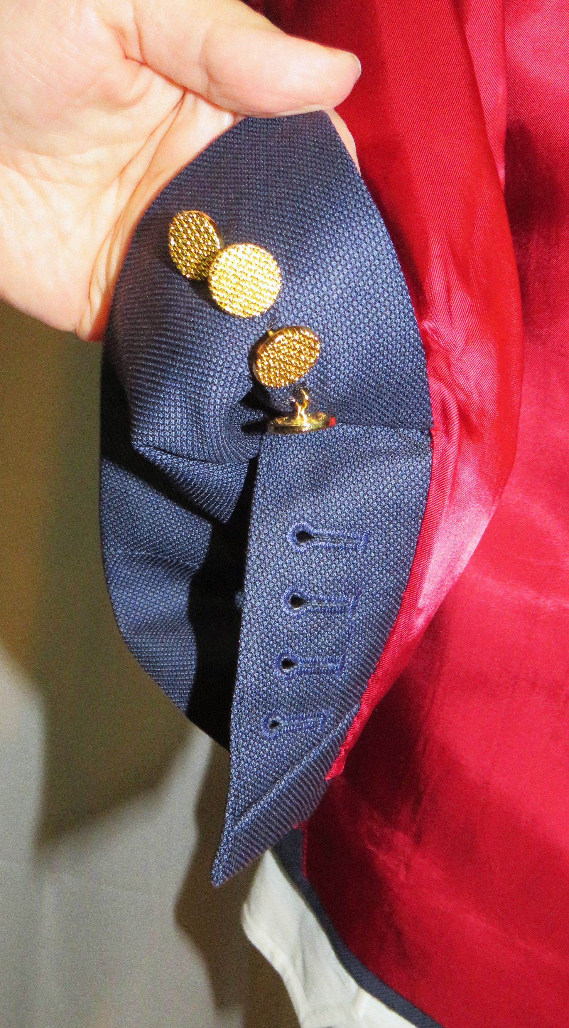 Other Alex Hitz Blue Gold Button Double Breasted Blazer 40S Size 40S - 8 Thumbnail