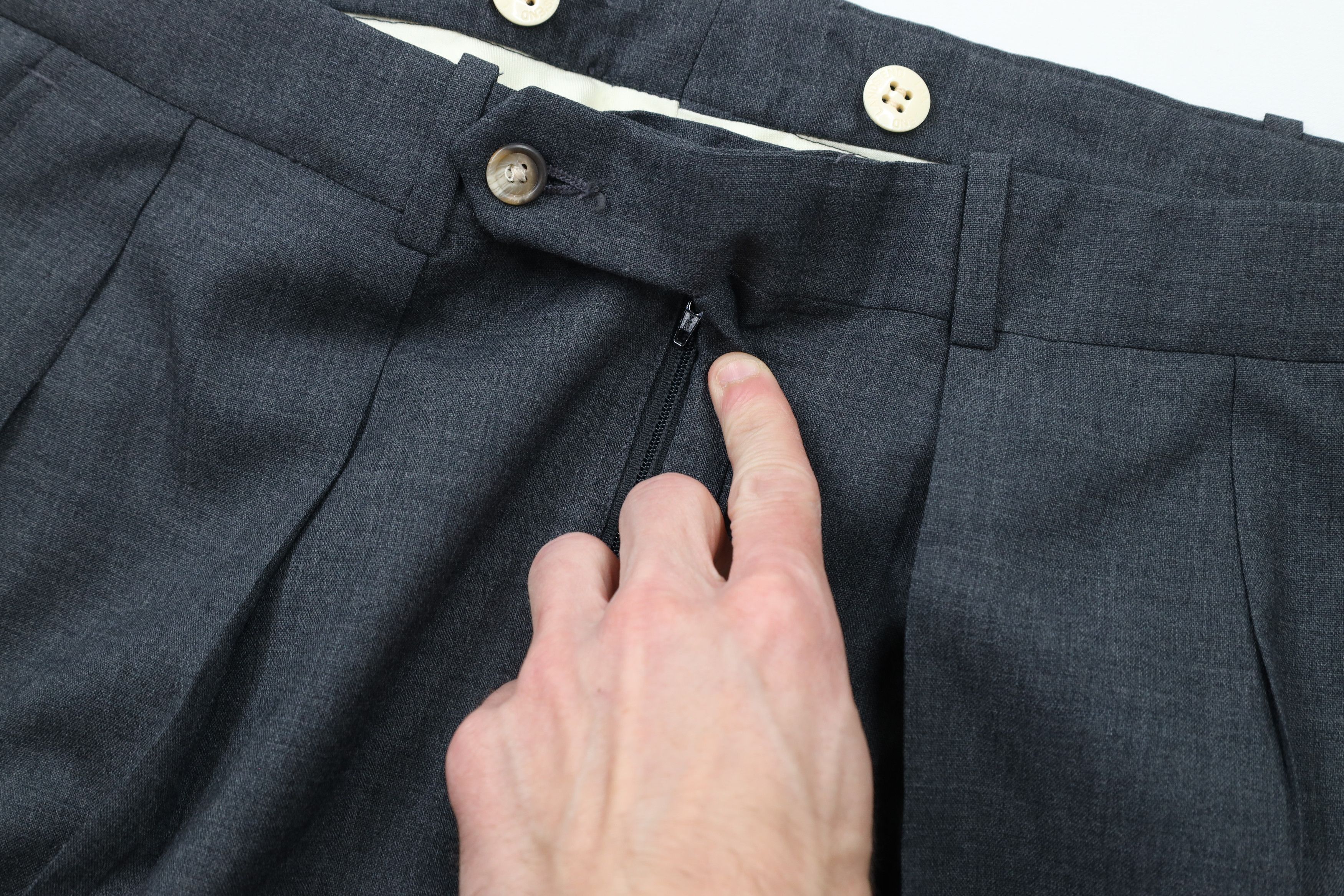 Lands' End × Vintage Vintage 90s Lands End Wool Pleated Cuffed Pants Trousers USA Size US 36 / EU 52 - 5 Thumbnail