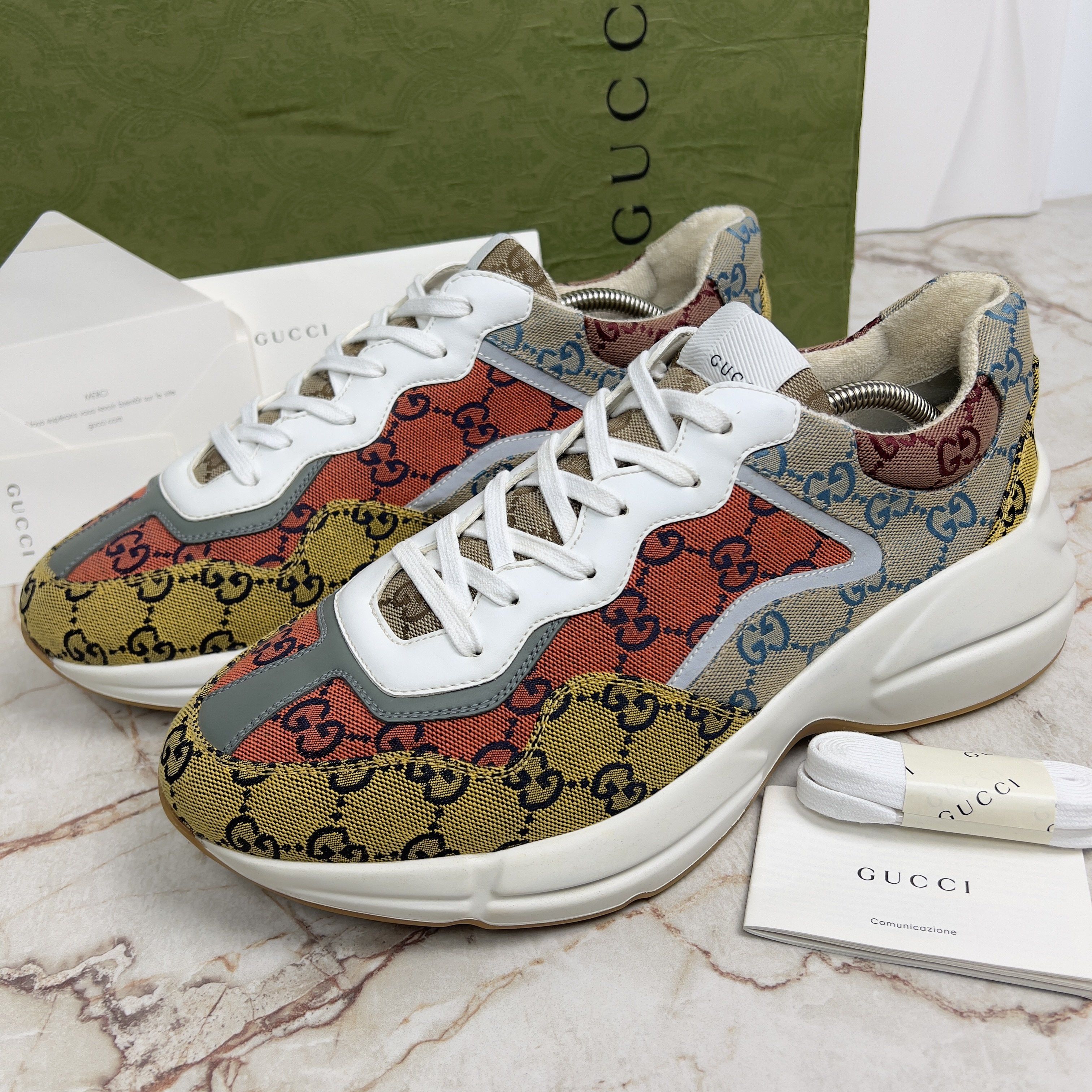 Gucci Rhyton Sneaker Multicolor Canvas Fabric Leather | Grailed