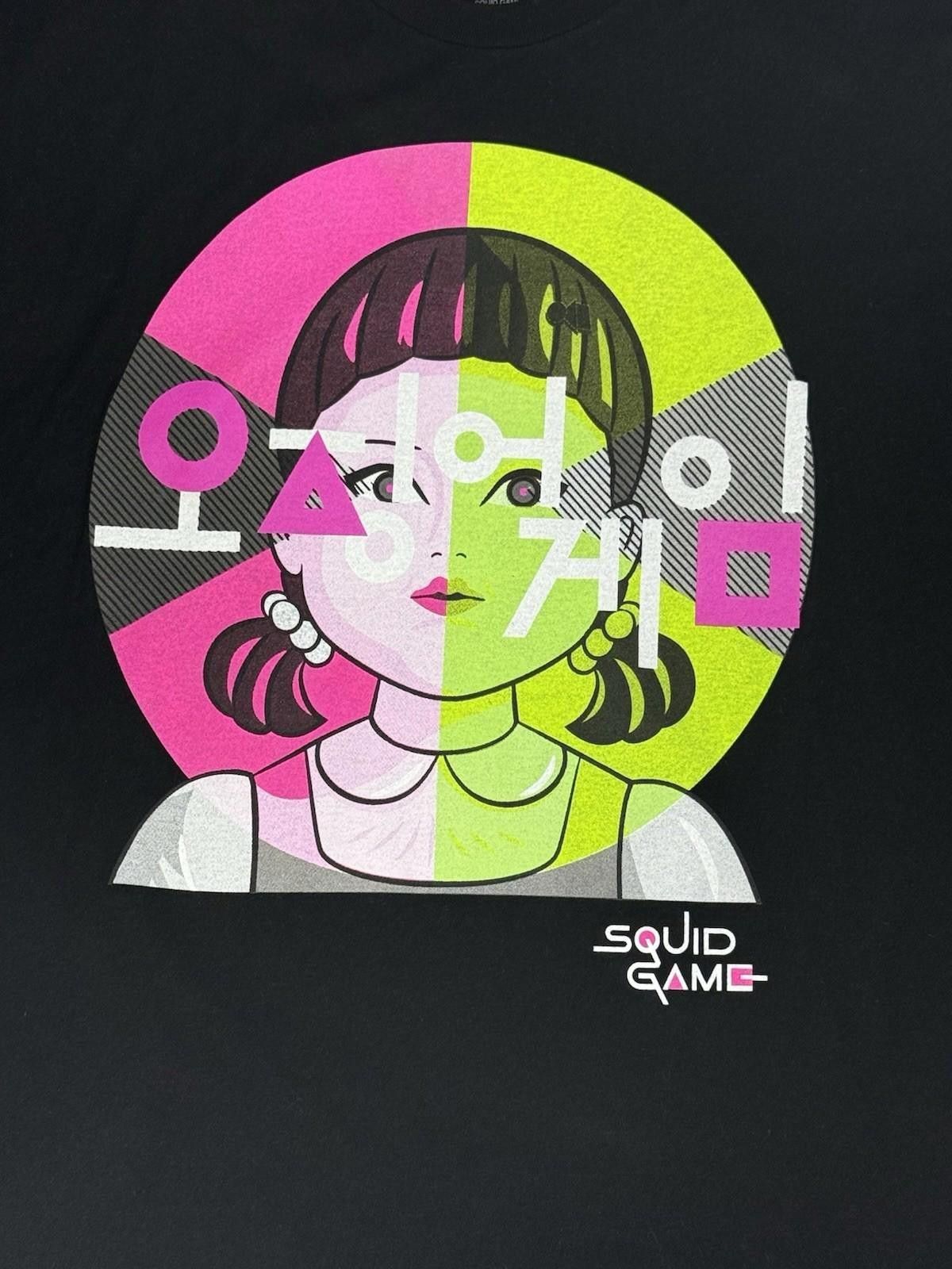 Other Squid Game Doll Neon Graphic TShirt Men’s Netflix Black L #8 Size US L / EU 52-54 / 3 - 2 Thumbnail