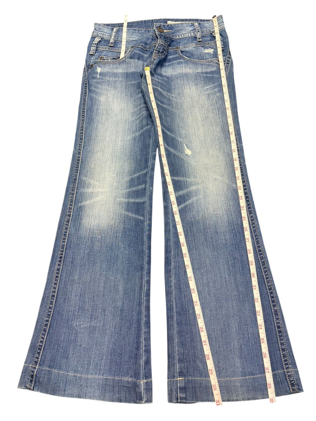 Hysteric Glamour Vintage Japanese Brand Distress Low Rise Flare Jeans Size 30" / US 8 / IT 44 - 7 Thumbnail