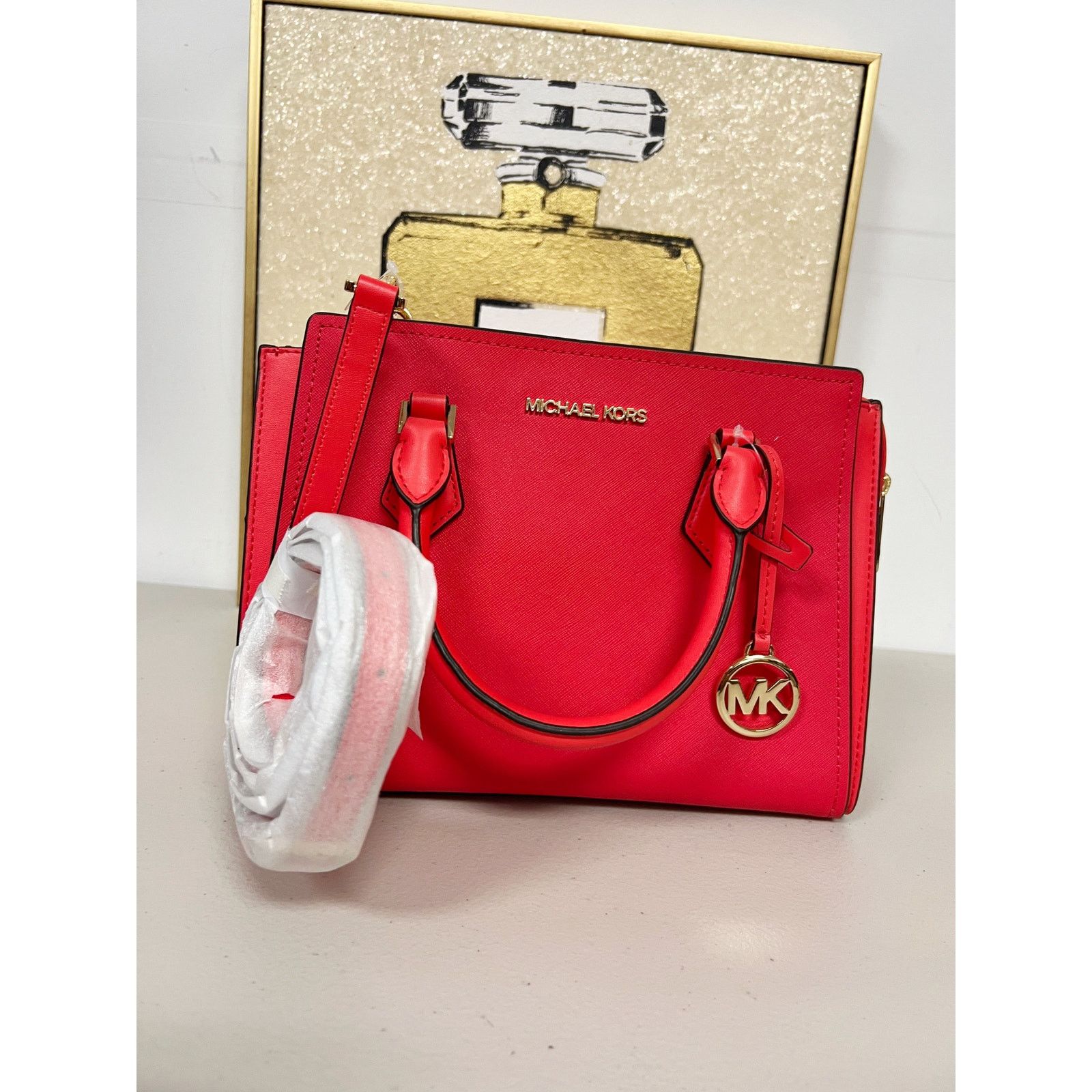 Michael Kors Michael Kors 35T0GWXM2L Hope Medium Saffiano Leather Satchel Size ONE SIZE - 6 Thumbnail