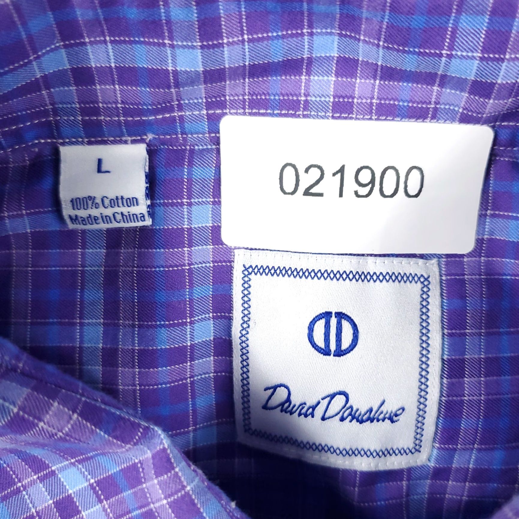 David Donahue David Donahue Shirt Mens Large Purple Plaid Button-Up Long Sleeve Casual Button-Front Collared Shirt Size US L / EU 52-54 / 3 - 6 Thumbnail