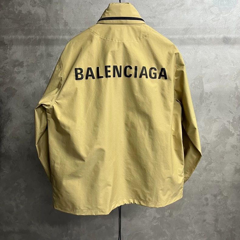 Balenciaga Beige Hooded Logo Print Jacket-2506 Size US M / EU 48-50 / 2 - 5 Thumbnail