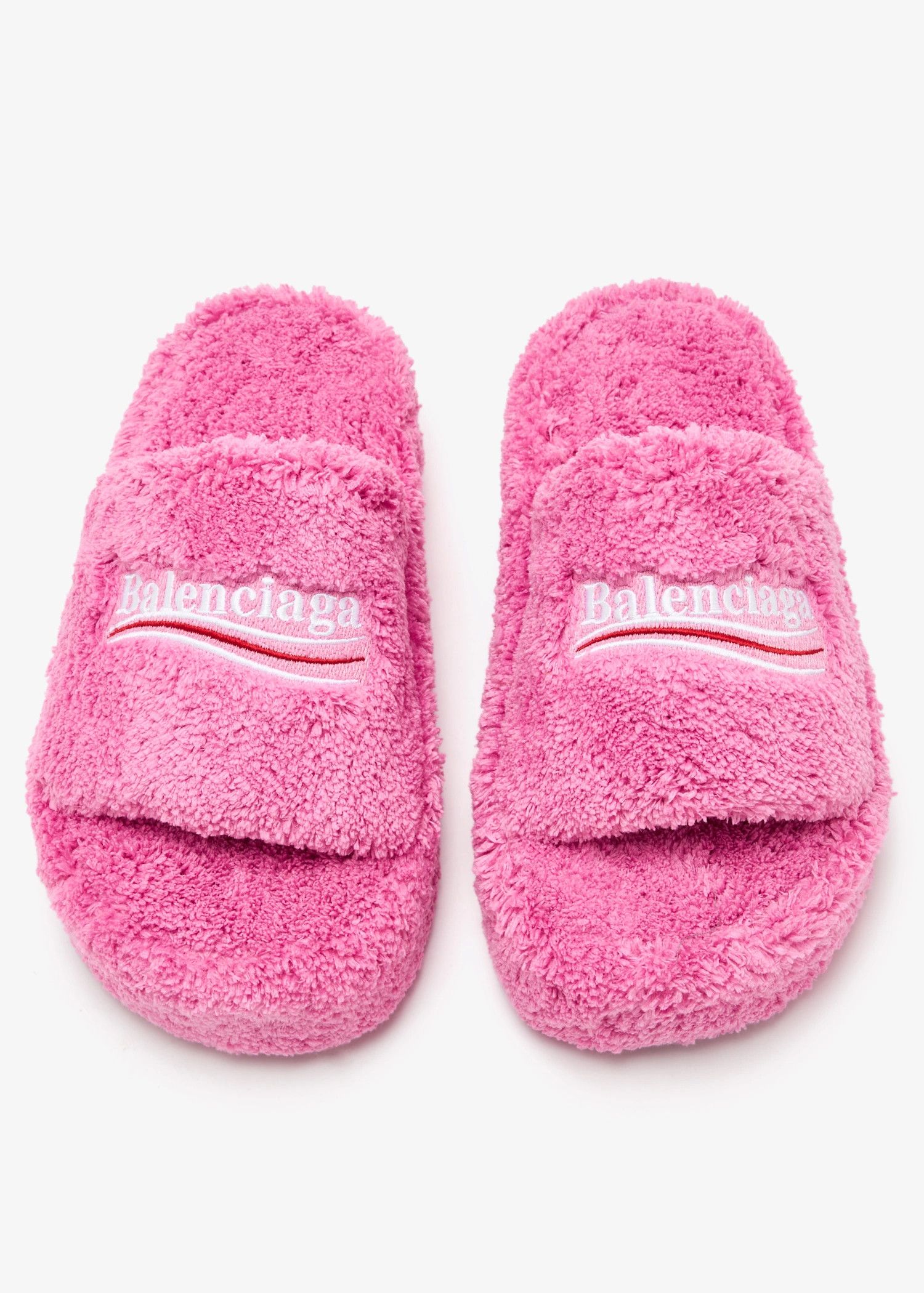 Balenciaga o1srvl11e0426 Furry Platform Sandals in Pink Size US 9 / IT 39 - 4 Thumbnail