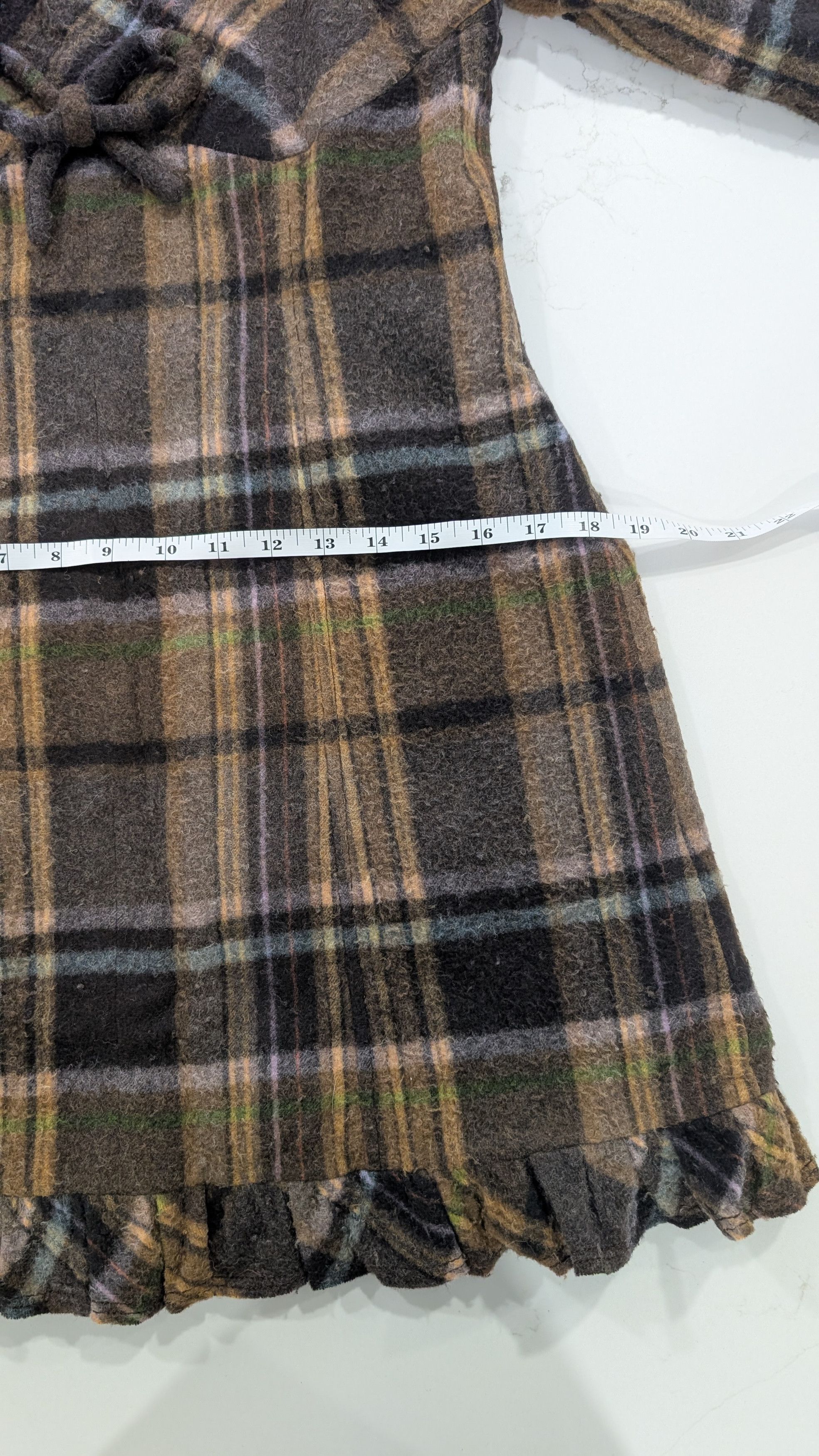 Acne Studios Acne Studios Delfin Plaid Wool Mini Dress Brown Ruffle Hem Size S / US 4 / IT 40 - 13 Thumbnail