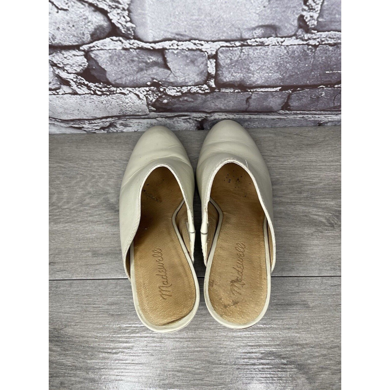 Madewell Madewell The Harper Ivory Leather Mules Stacked Heels Women Size US 8 / IT 38 - 5 Thumbnail