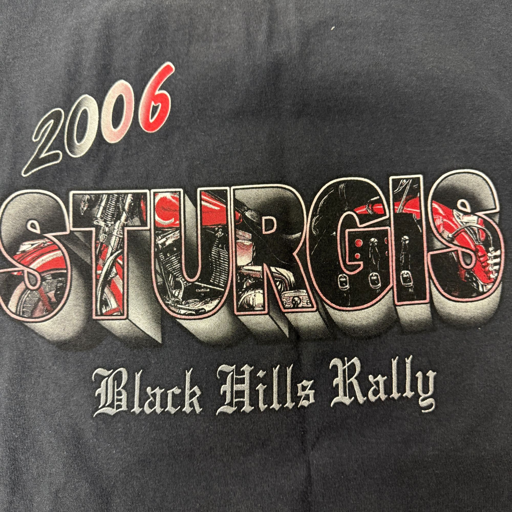 Fruit Of The Loom Gray WOLF Motorcycle Biker Black Hills Rally STURGIS Ride Size US XL / EU 56 / 4 - 7 Thumbnail