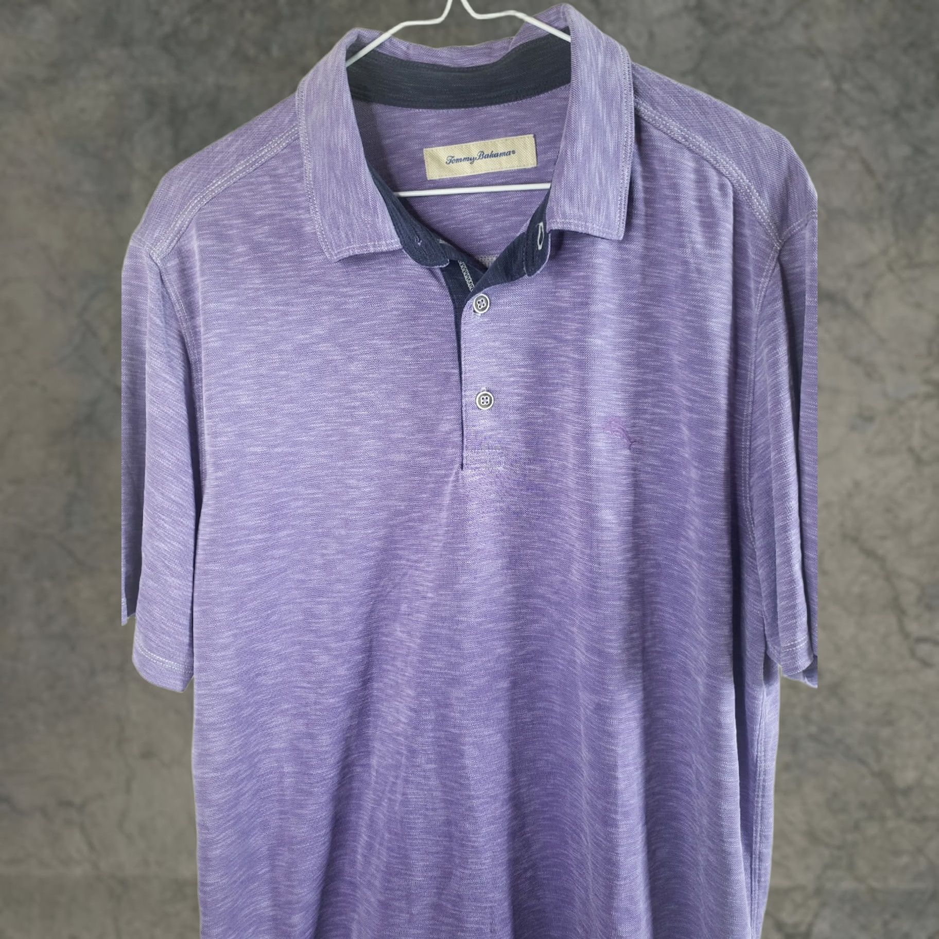 Tommy Bahama VINTAGE Tommy Bahama Mens L Purple Polo Golf Short Sleeve Shirt 70% Tencel 30% Polyester Size US L / EU 52-54 / 3 - 1 Thumbnail