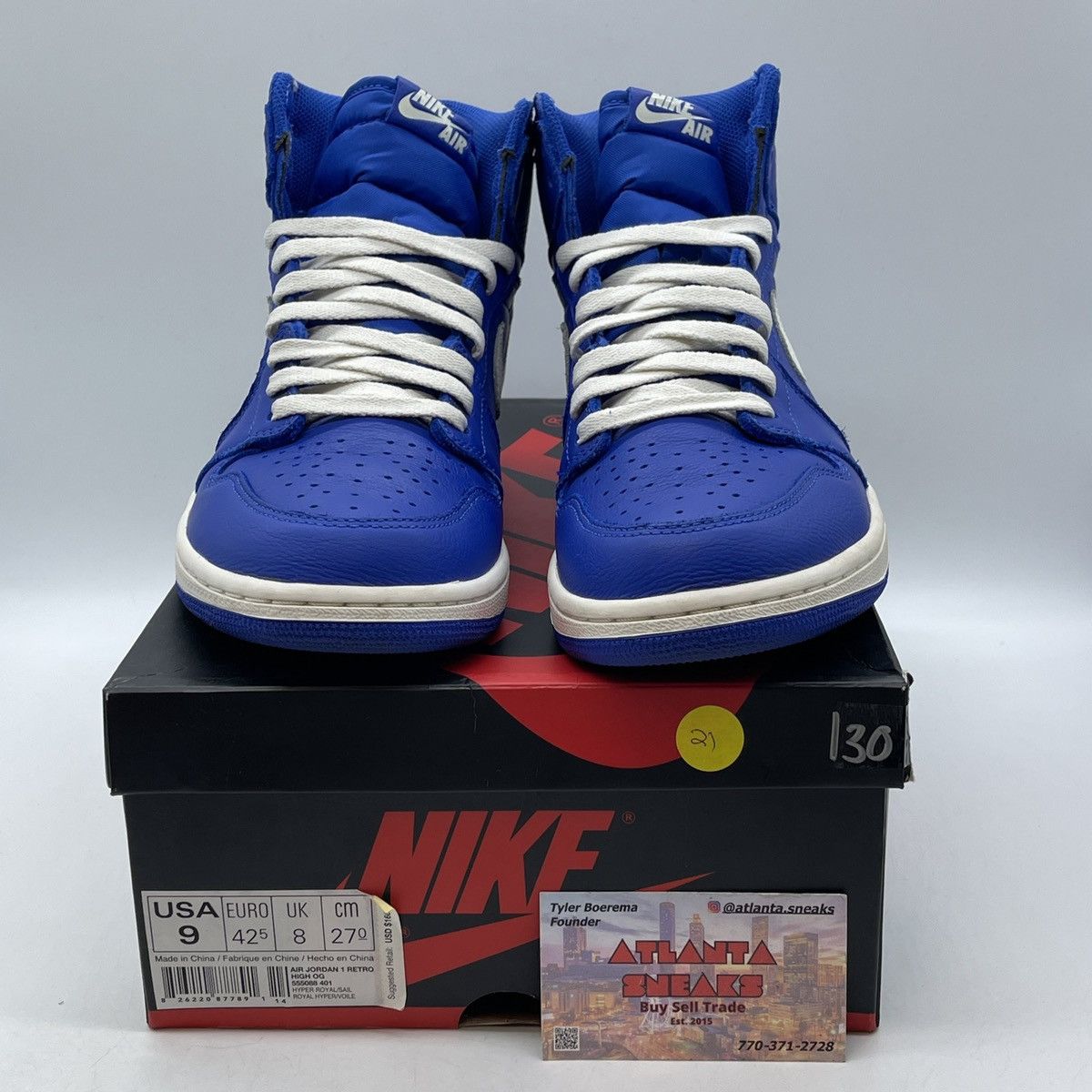 Jordan Brand Air Jordan 1 high hyper royal Size US 9 / EU 42 - 2 Thumbnail