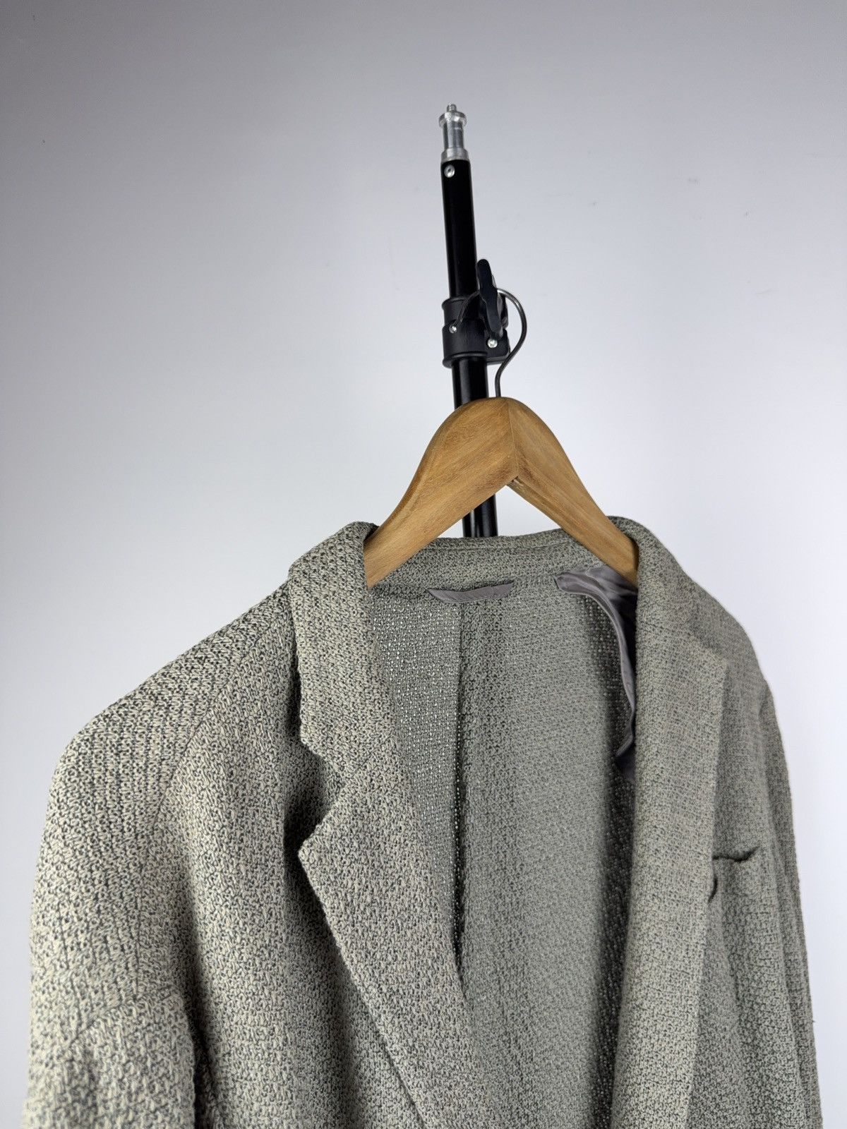 Hugo Boss Luxury Hugo Boss Stretch Knit Blazer Textured Gray Jacket Size 44R - 3 Thumbnail