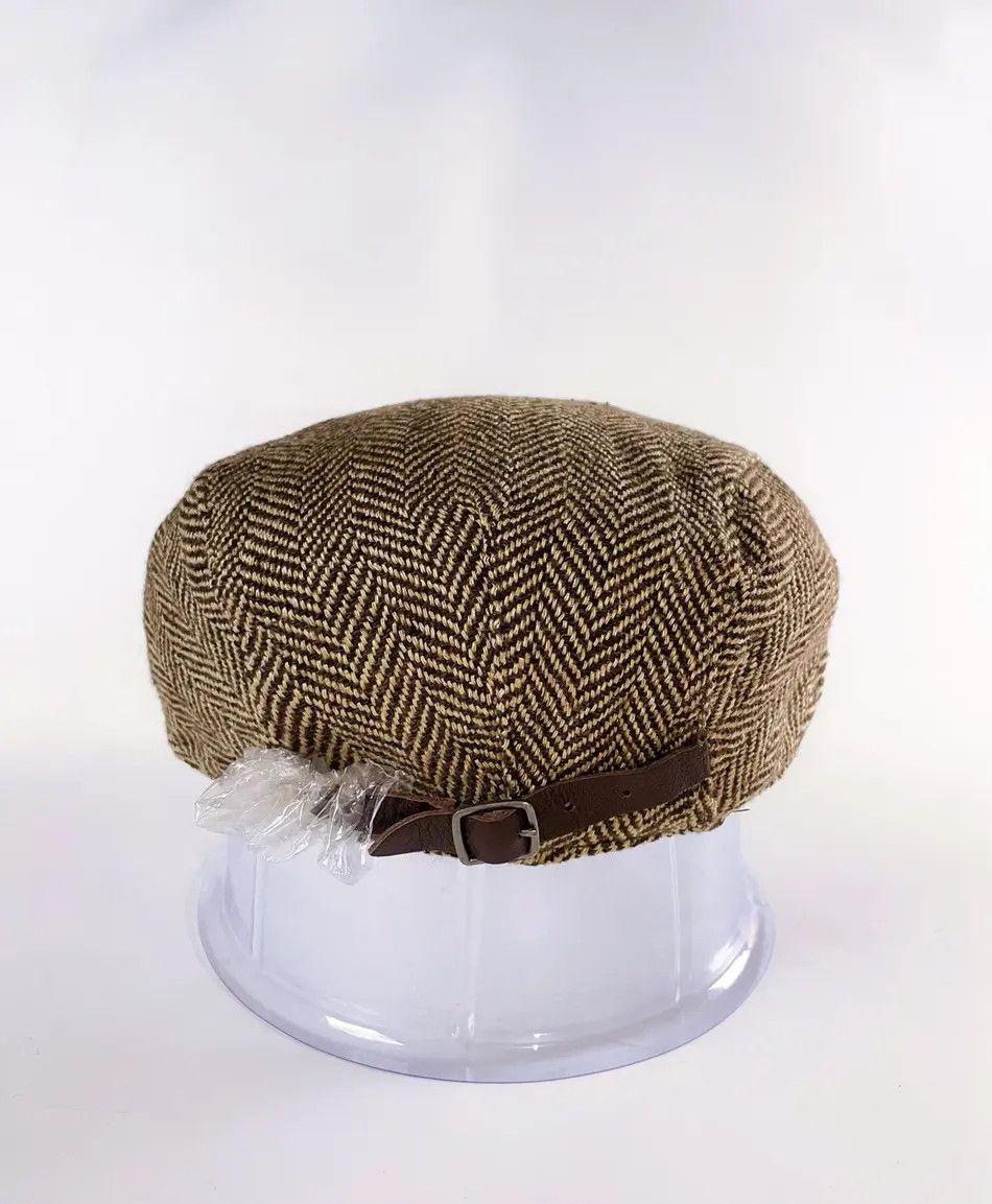 Ralph Lauren × Rugby Ralph Lauren RL Rugby Linen Silk Leather Flat Cap Beret Hat Peaked Cap Size ONE SIZE - 3 Thumbnail
