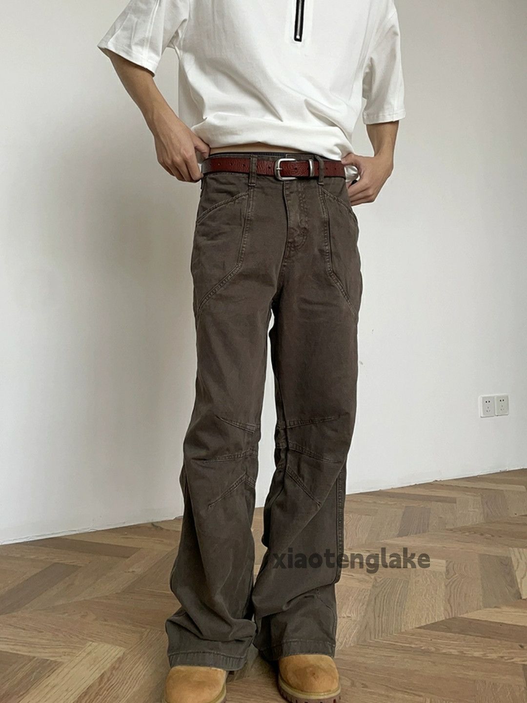 Designer × Japanese Brand × Vintage washed faded cleanfit yuppie flared work cargo pants Size US 32 / EU 48 - 3 Thumbnail