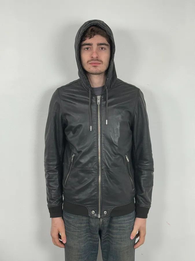 Diesel 2000s Diesel Black Mafia Leather Hooded Jacket Size US M / EU 48-50 / 2 - 2 Thumbnail