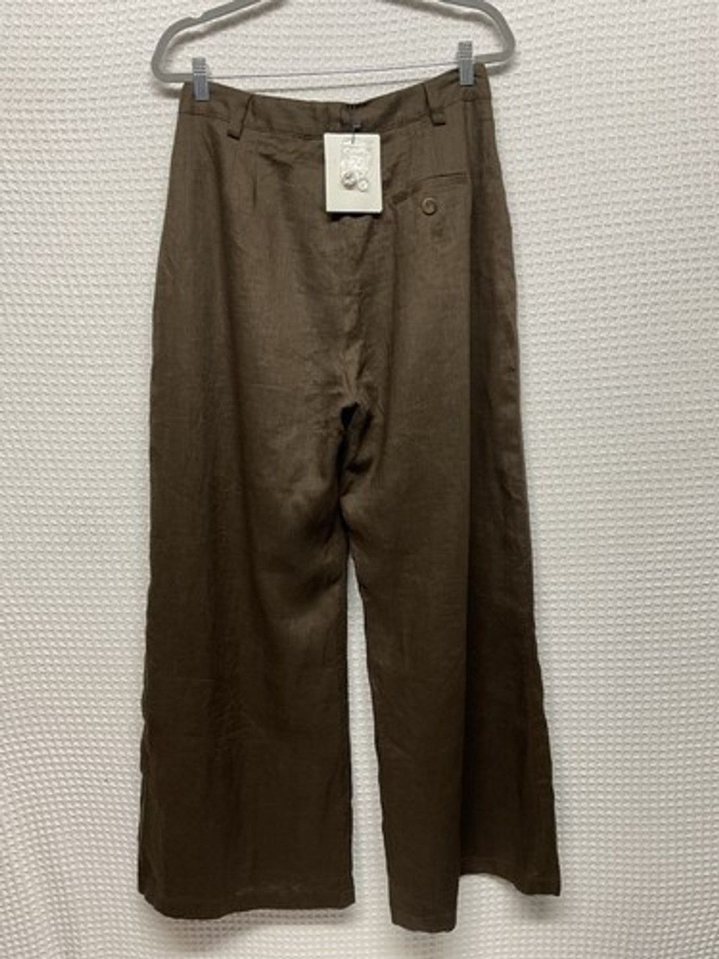 Other Dissh Chocolate Linen Lined Relaxed Wide Leg Pants Women 12 Size 34" / US 12 / IT 48 - 10 Thumbnail