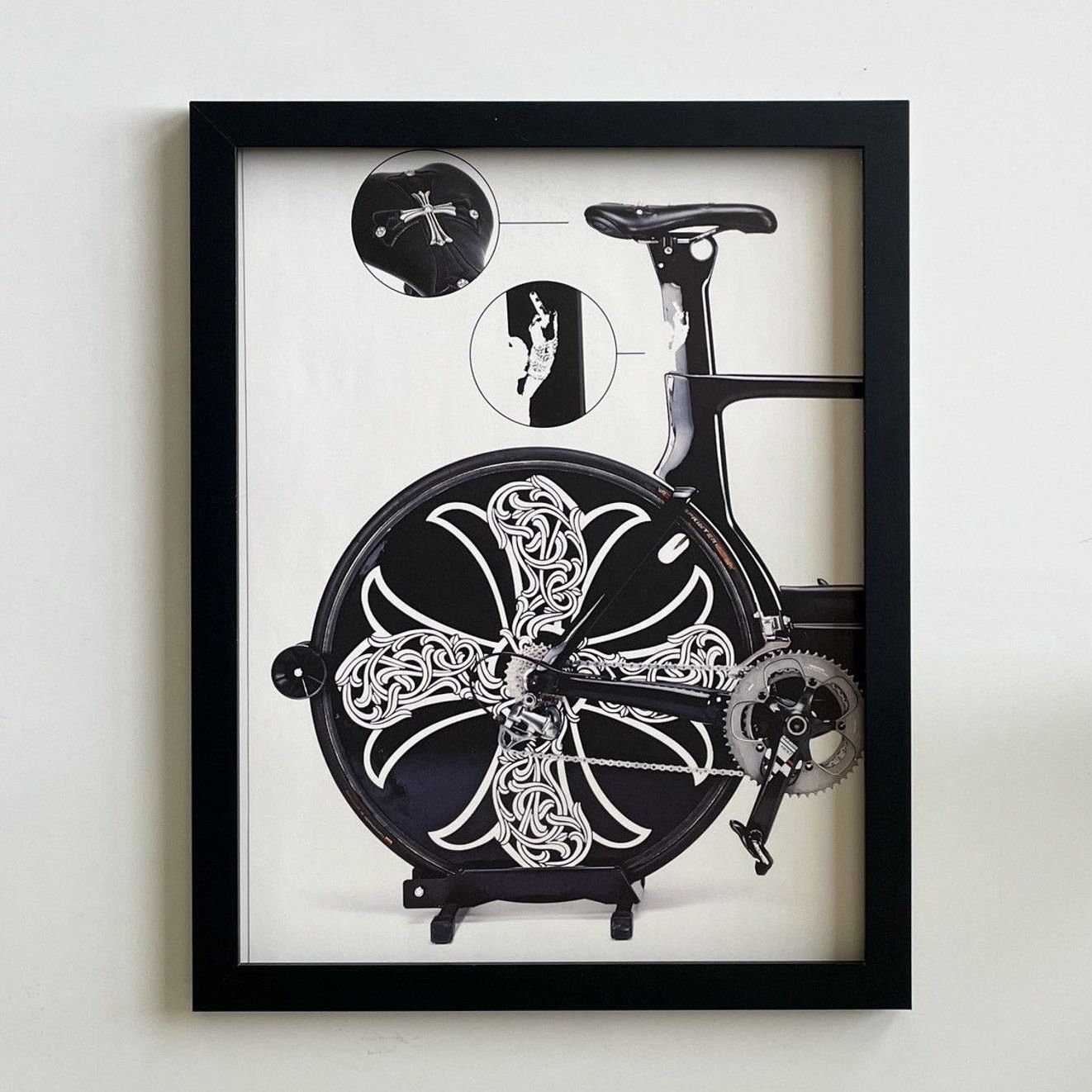 Chrome Hearts Black bike backside photo Poster framed 9x11